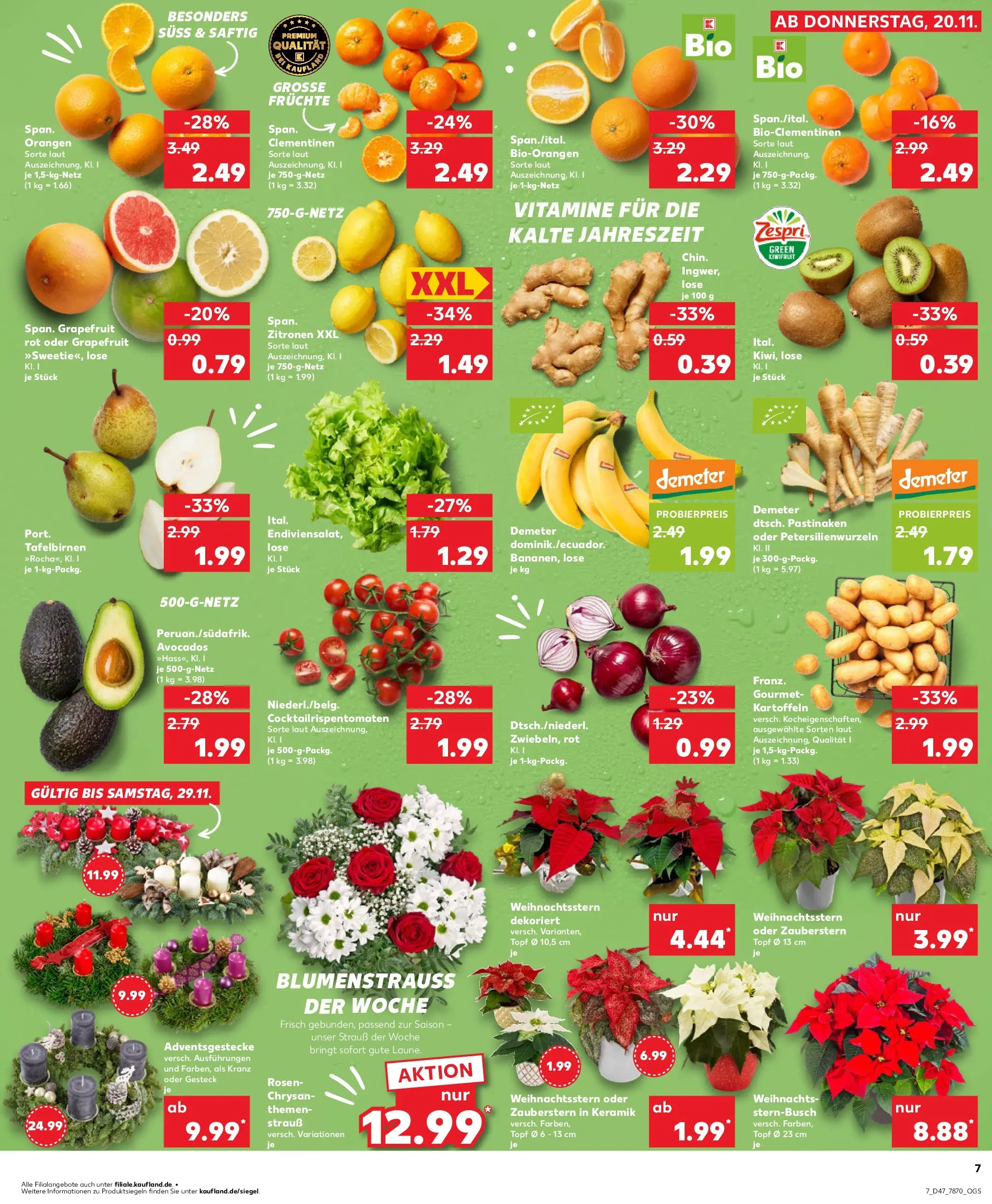 Prospekt Kaufland ab 20.11.2025 » Angebote Online zum Blättern | Seite: 7 | Produkte: Orangen, Grapefruit, Kartoffeln, Zitronen