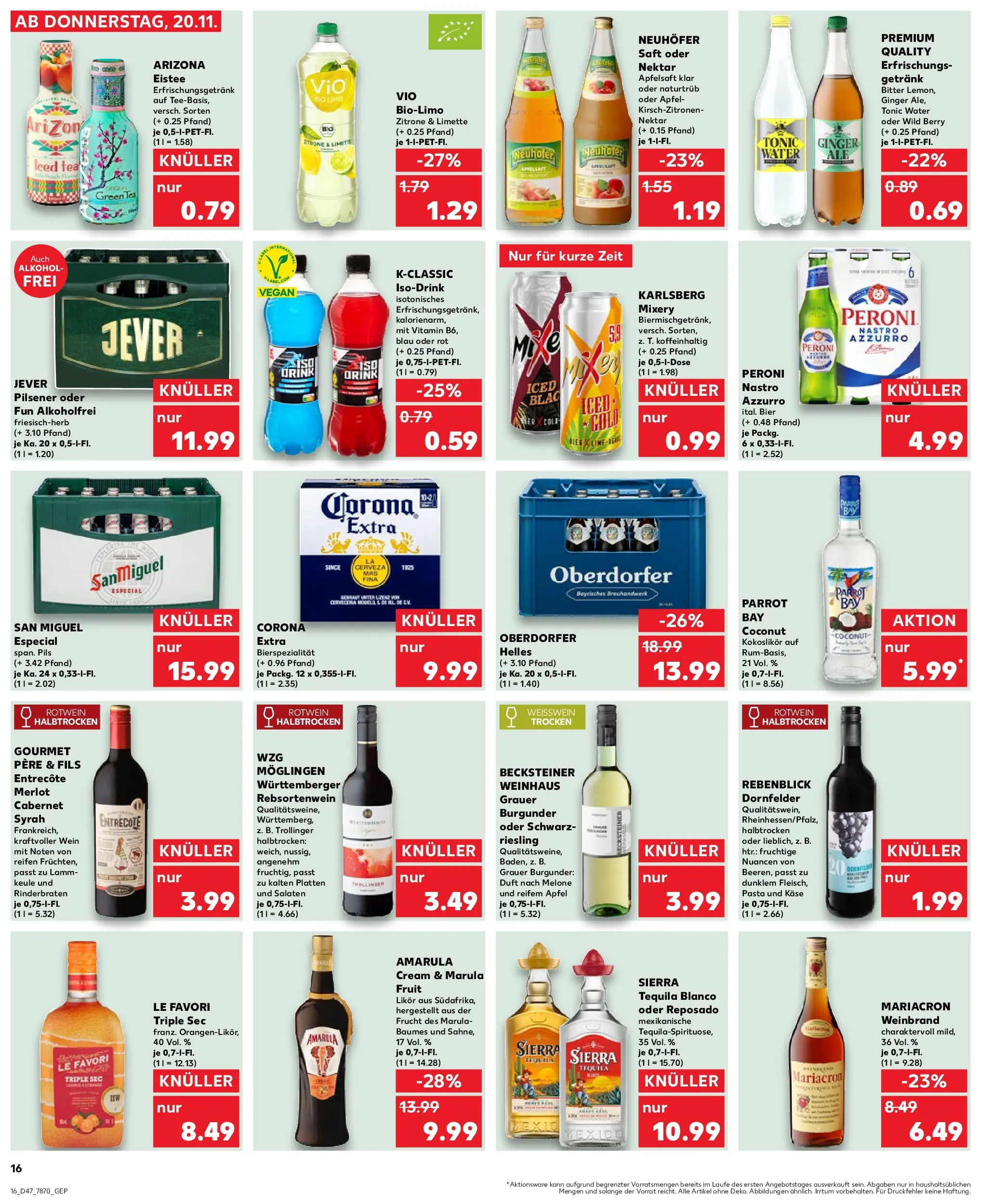 Prospekt Kaufland ab 20.11.2025 » Angebote Online zum Blättern | Seite: 16 | Produkte: Lammkeule, Apfelsaft, Jever, Mixery