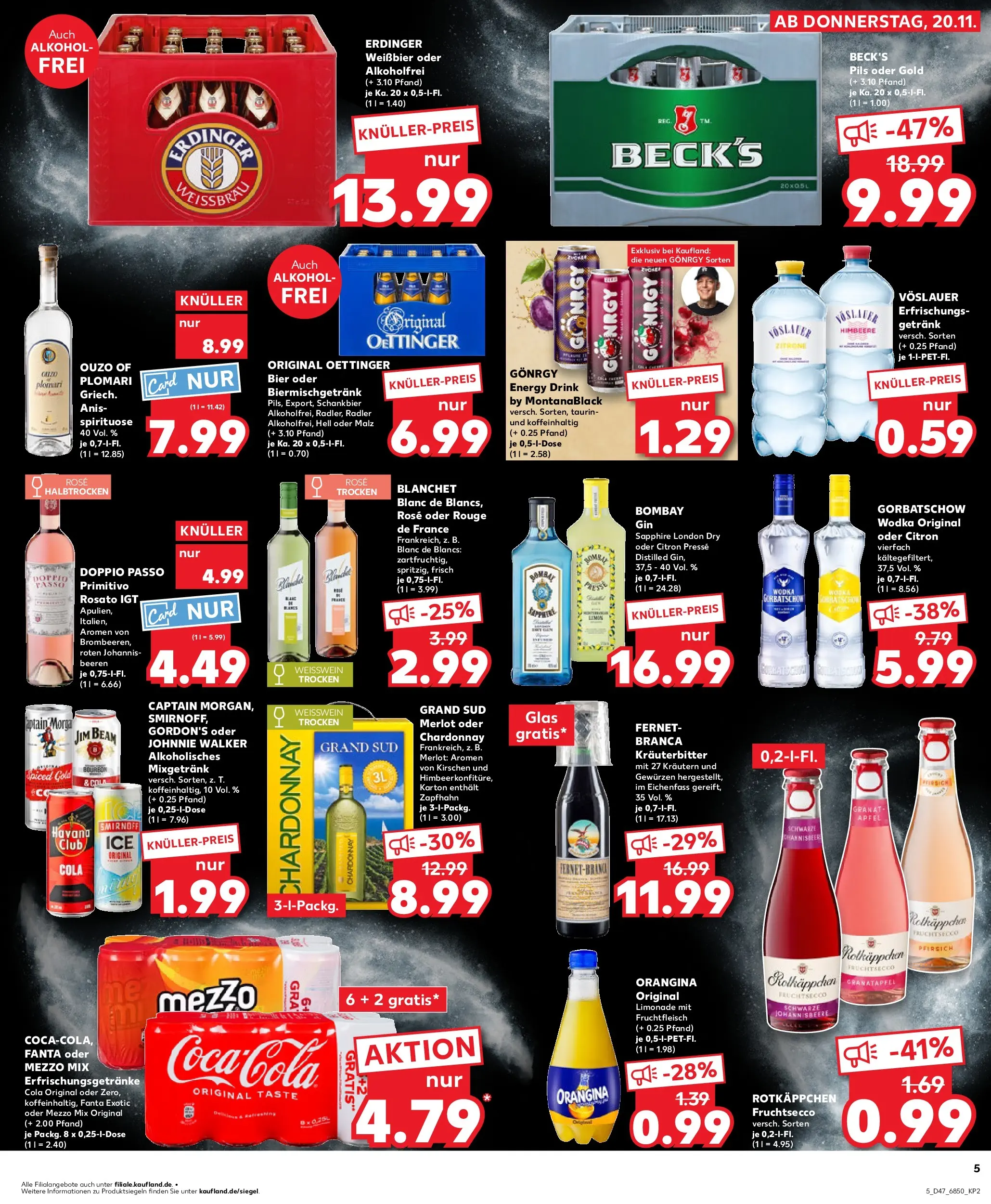 Prospekt Kaufland ab 20.11.2025 » Angebote Online zum Blättern | Seite: 5 | Produkte: Jim beam, Pils, Doppio Passo, Pfirsich