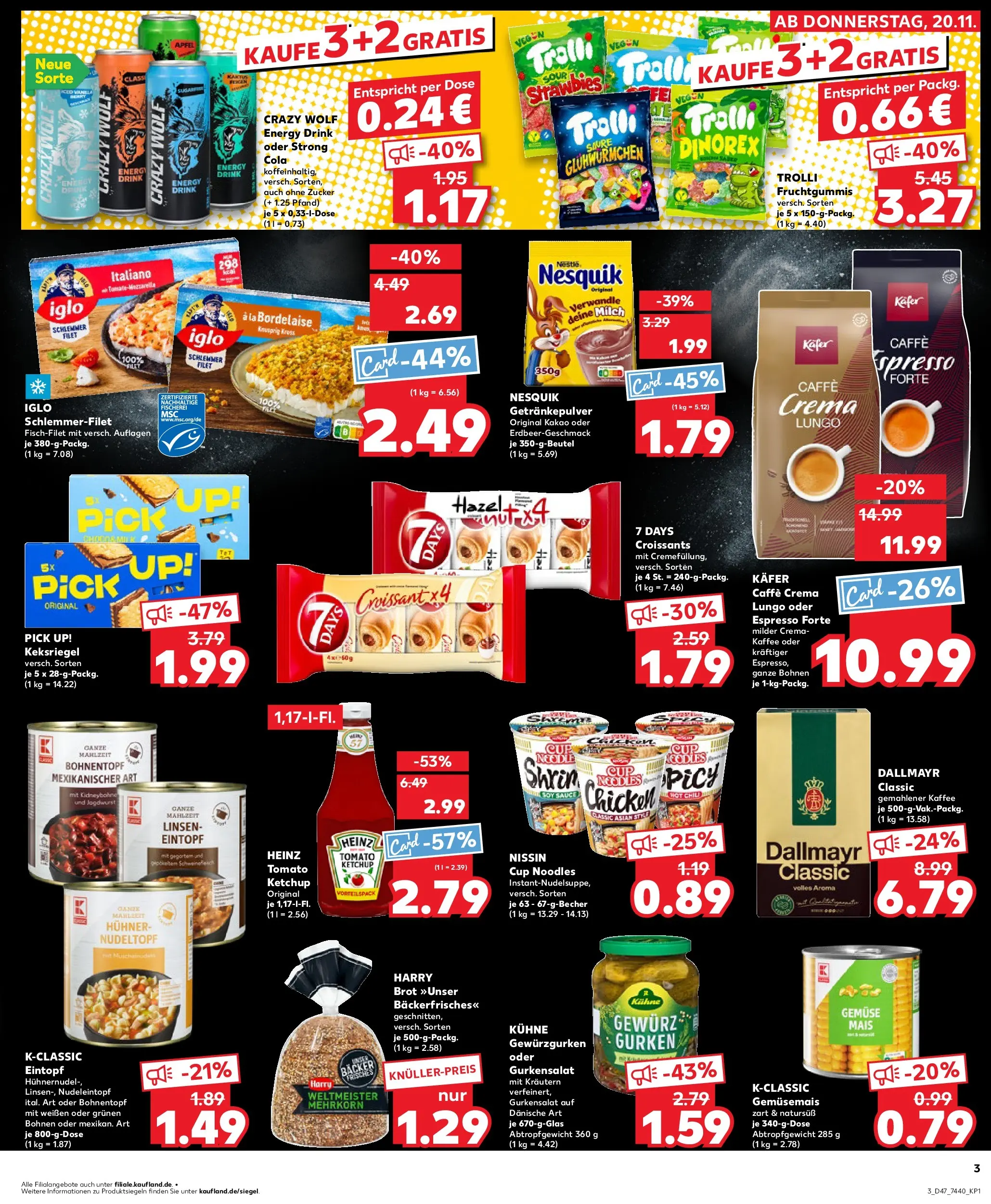 Prospekt Kaufland ab 20.11.2025 » Angebote Online zum Blättern | Seite: 3 | Produkte: Gemüse, Schweinefleisch, Ketchup, Gurken