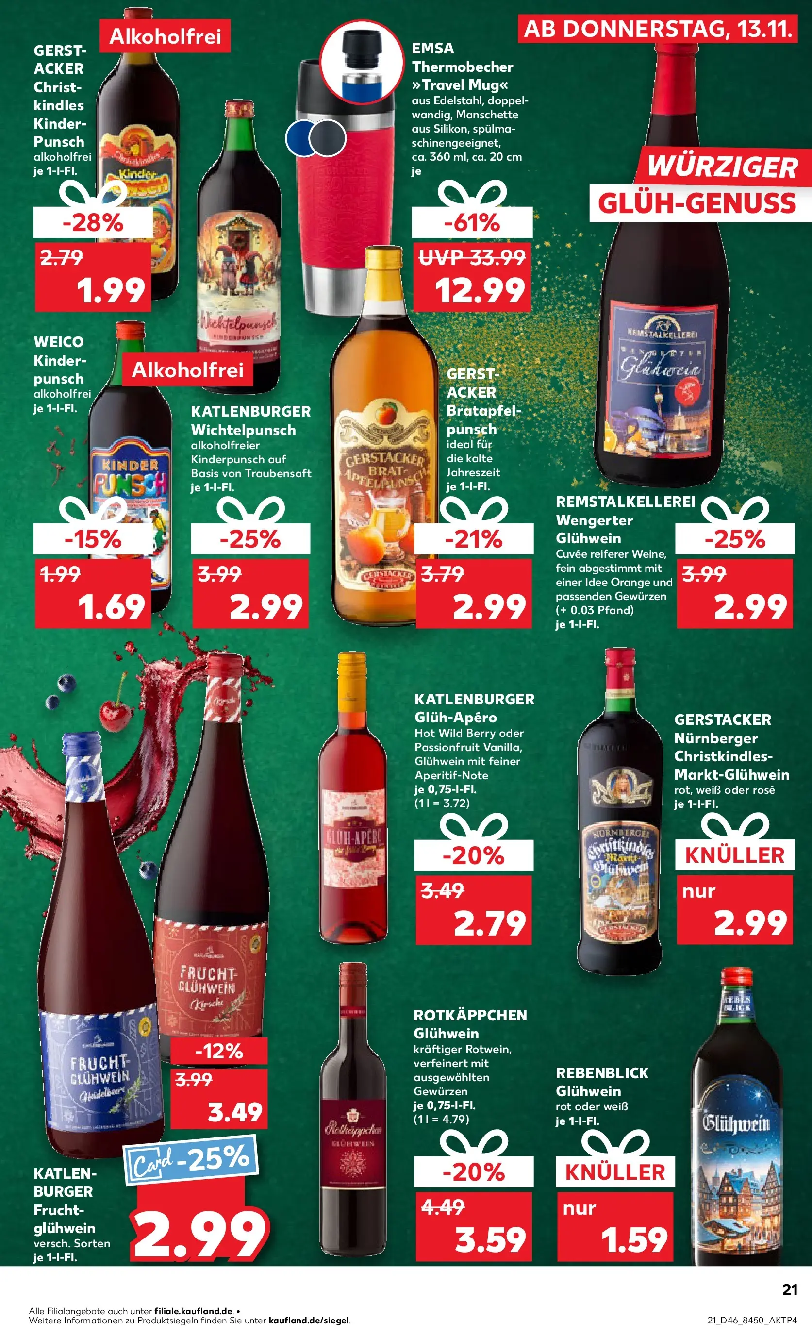 Prospekt Kaufland ab 17.11.2025 » Angebote Online zum Blättern | Seite: 21 | Produkte: Burger, Rotkäppchen