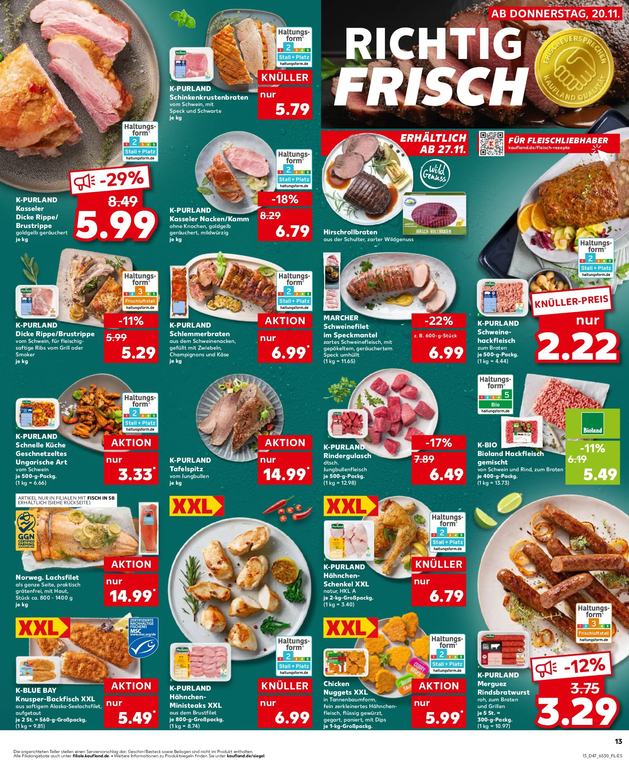 Prospekt Kaufland ab 20.11.2025 » Angebote Online zum Blättern | Seite: 13 | Produkte: Tafelspitz, Hahnchen, Küche, Schweinefilet