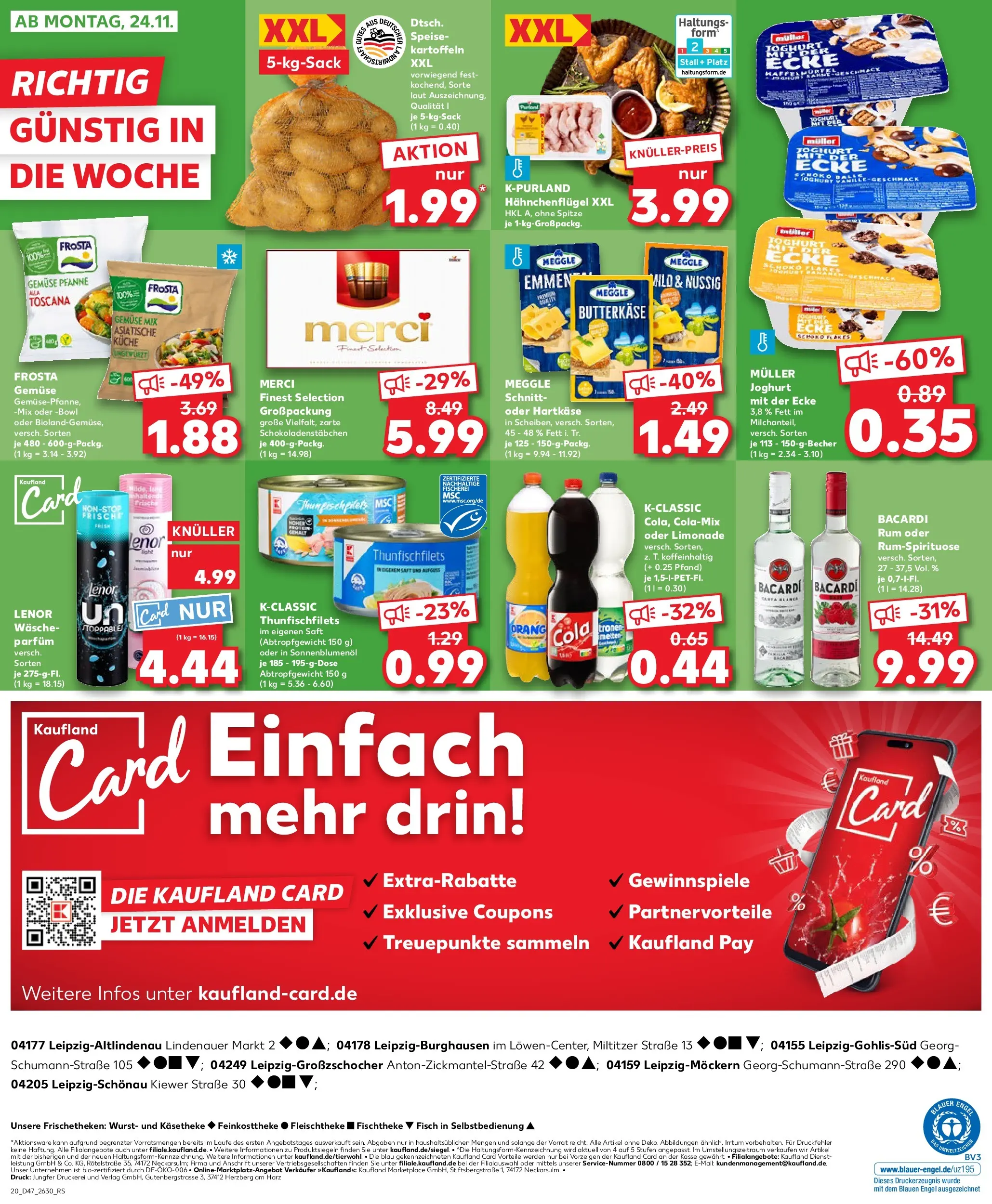 Prospekt Kaufland ab 19.11.2025 » Angebote Online zum Blättern | Seite: 20 | Produkte: Bacardi, Merci, Limonade, Frosta
