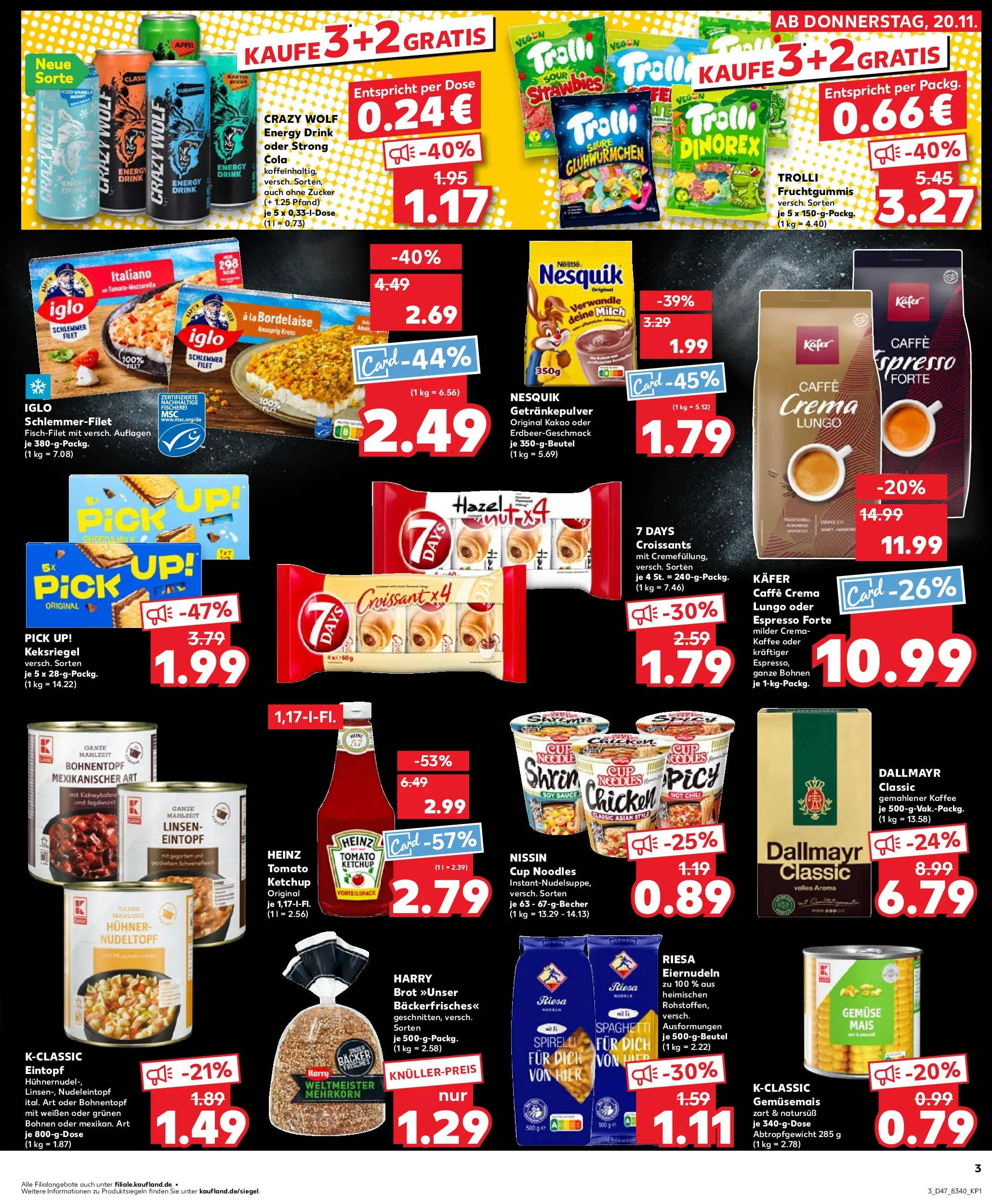 Prospekt Kaufland ab 20.11.2025 » Angebote Online zum Blättern | Seite: 3 | Produkte: Milch, Äpfel, Zucker, Chili