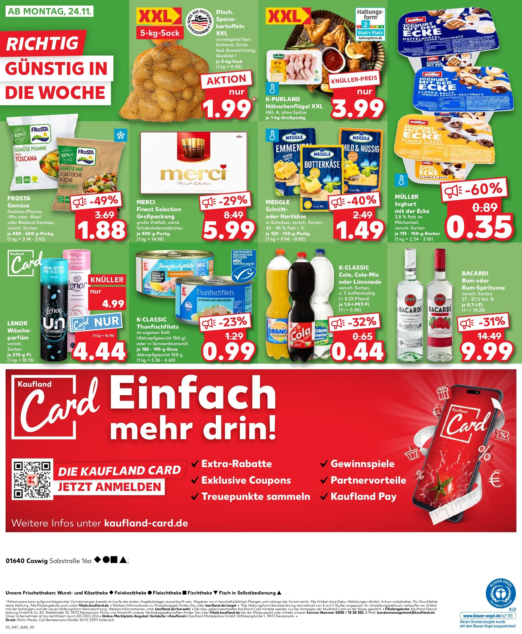 Prospekt Kaufland ab 20.11.2025 » Angebote Online zum Blättern | Seite: 20 | Produkte: Cola, Joghurt, Gemüse, Wurst