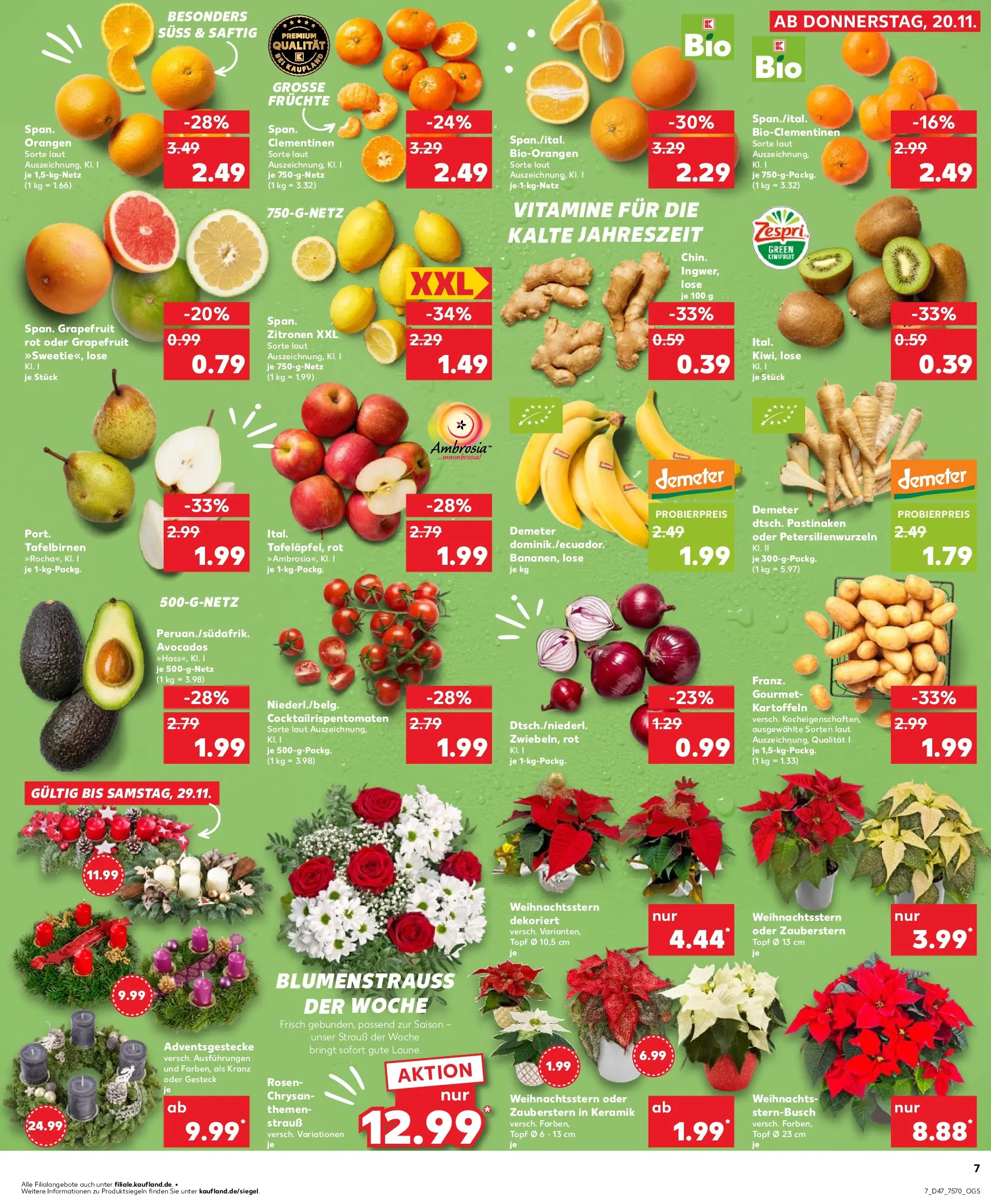 Prospekt Kaufland ab 20.11.2025 » Angebote Online zum Blättern | Seite: 15 | Produkte: Orangen, Apple, Kiwi, Zitronen