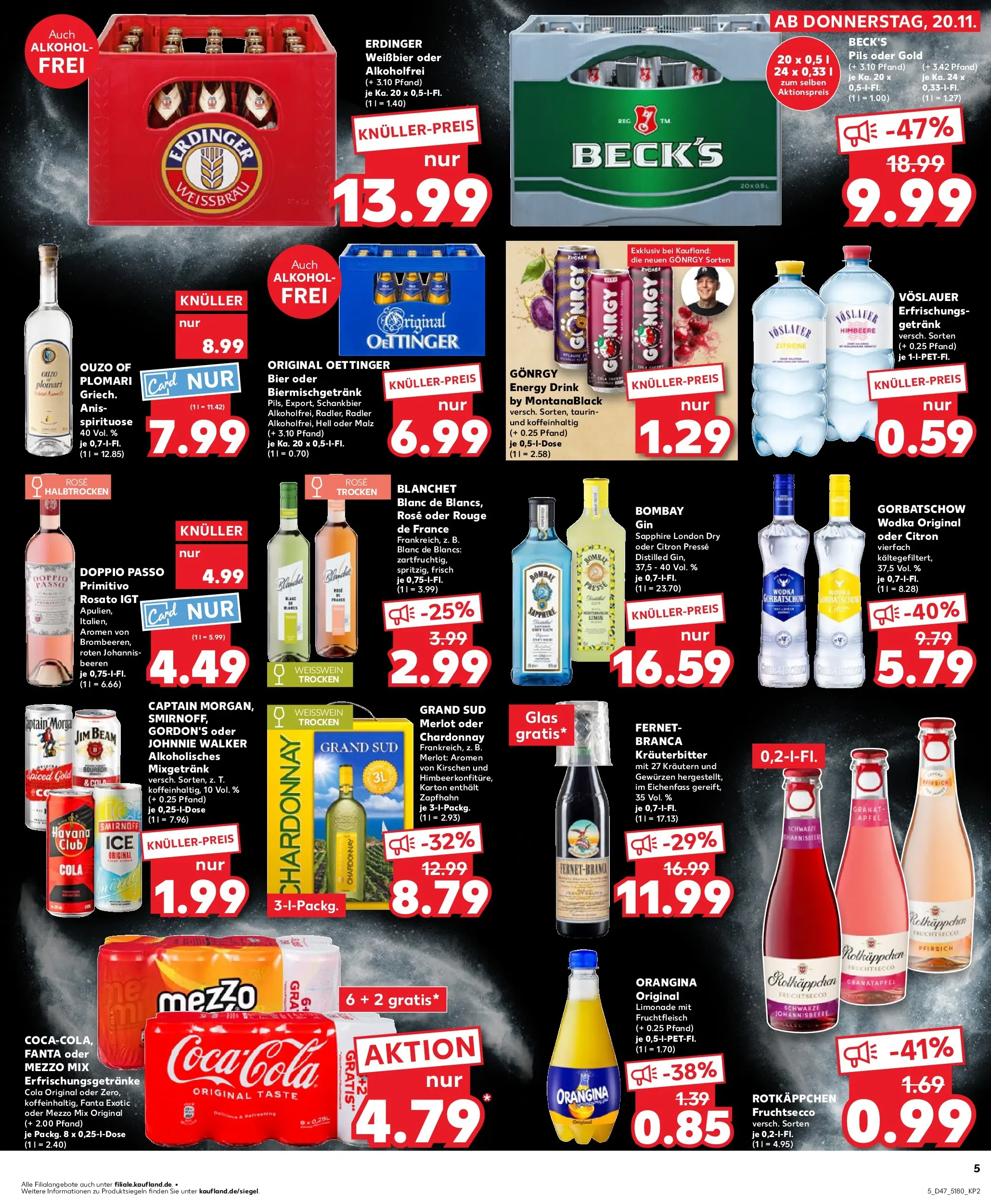 Prospekt Kaufland ab 20.11.2025 » Angebote Online zum Blättern | Seite: 5 | Produkte: Pils, Kirschen, Zitrone, Gin