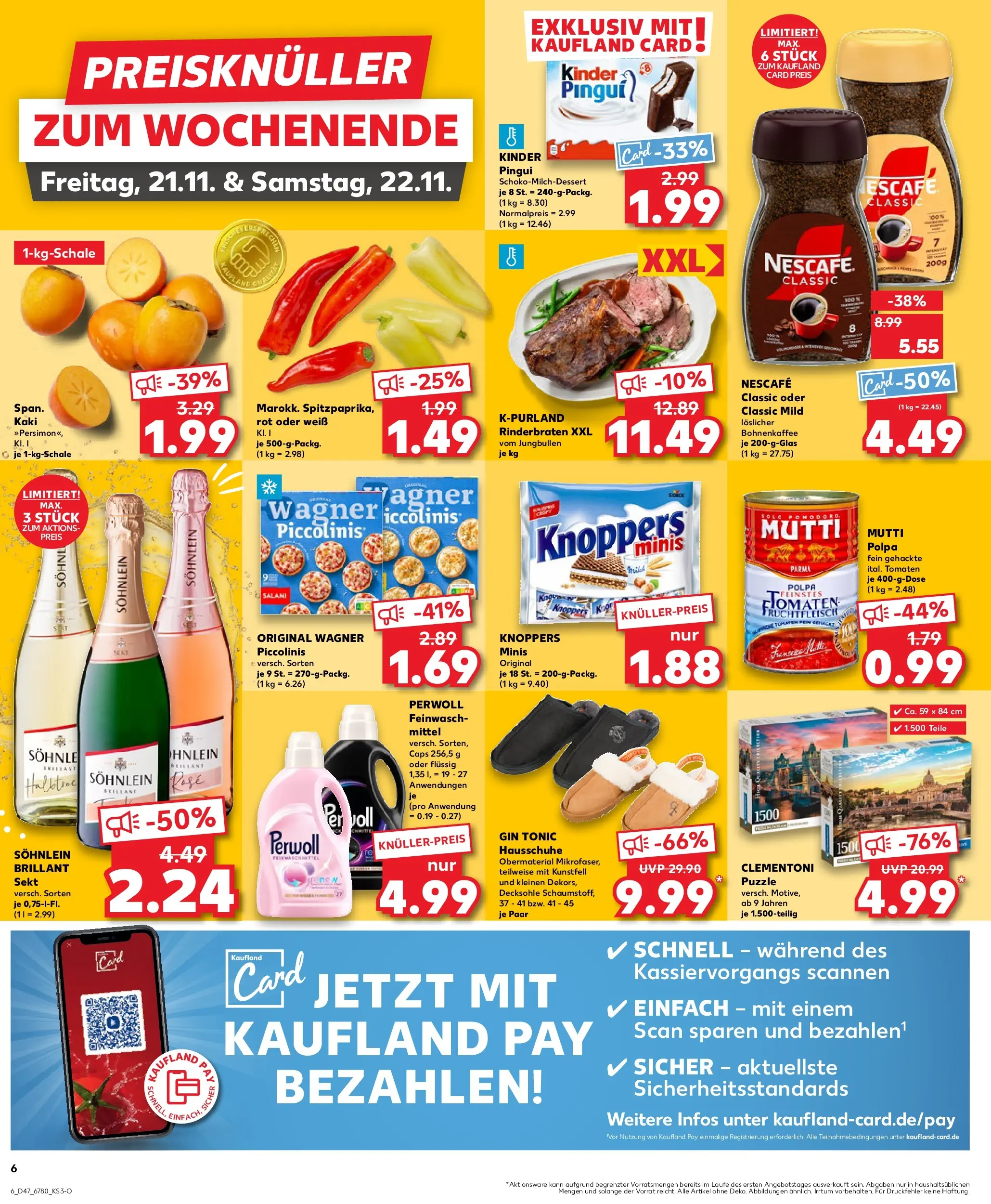 Prospekt Kaufland ab 20.11.2025 » Angebote Online zum Blättern | Seite: 6 | Produkte: Perwoll, Tomaten, Nescafe classic, Hausschuhe