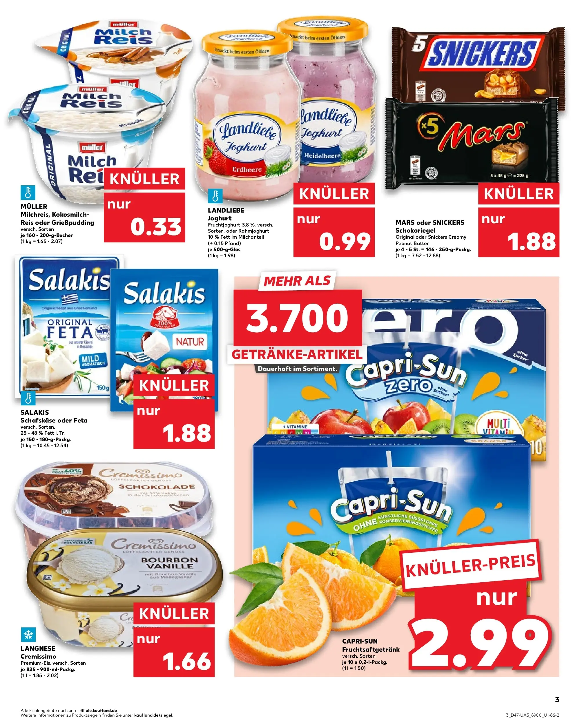 Prospekt Kaufland ab 20.11.2025 » Angebote Online zum Blättern | Seite: 3 | Produkte: Butter, Joghurt, Salakis, Reis