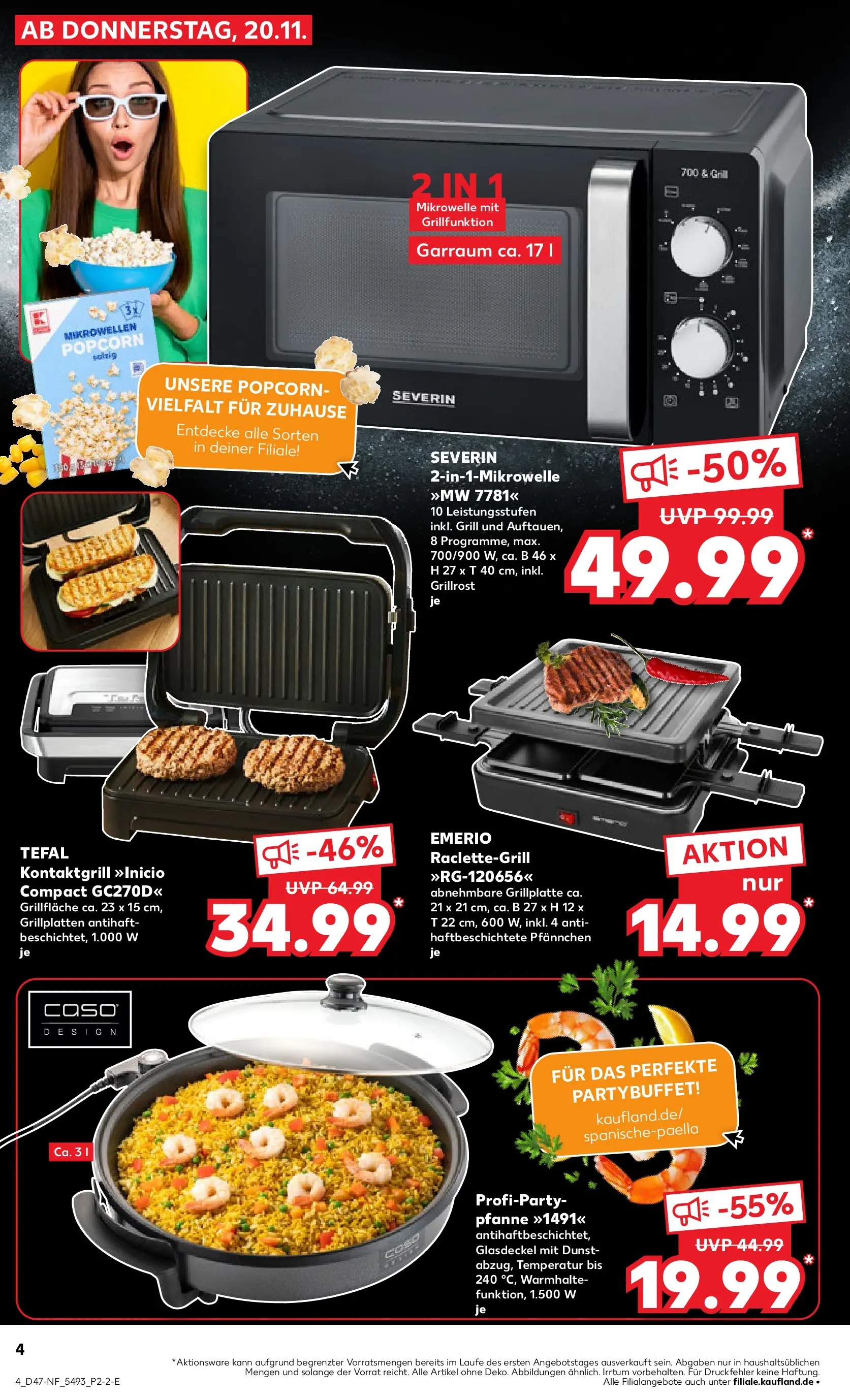 Prospekt Kaufland ab 19.11.2025 » Angebote Online zum Blättern | Seite: 4 | Produkte: Mikrowelle, Grill, Raclette