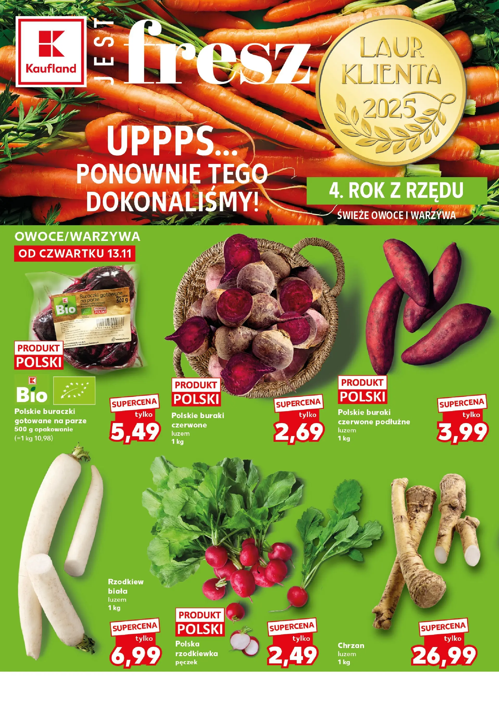 Kaufland gazetka - Super Sobota od 15.11.2025 - od jutra PDF | Strona: 10 | Produkty: Buraki, Chrzan, Buraczki gotowane, Owoce
