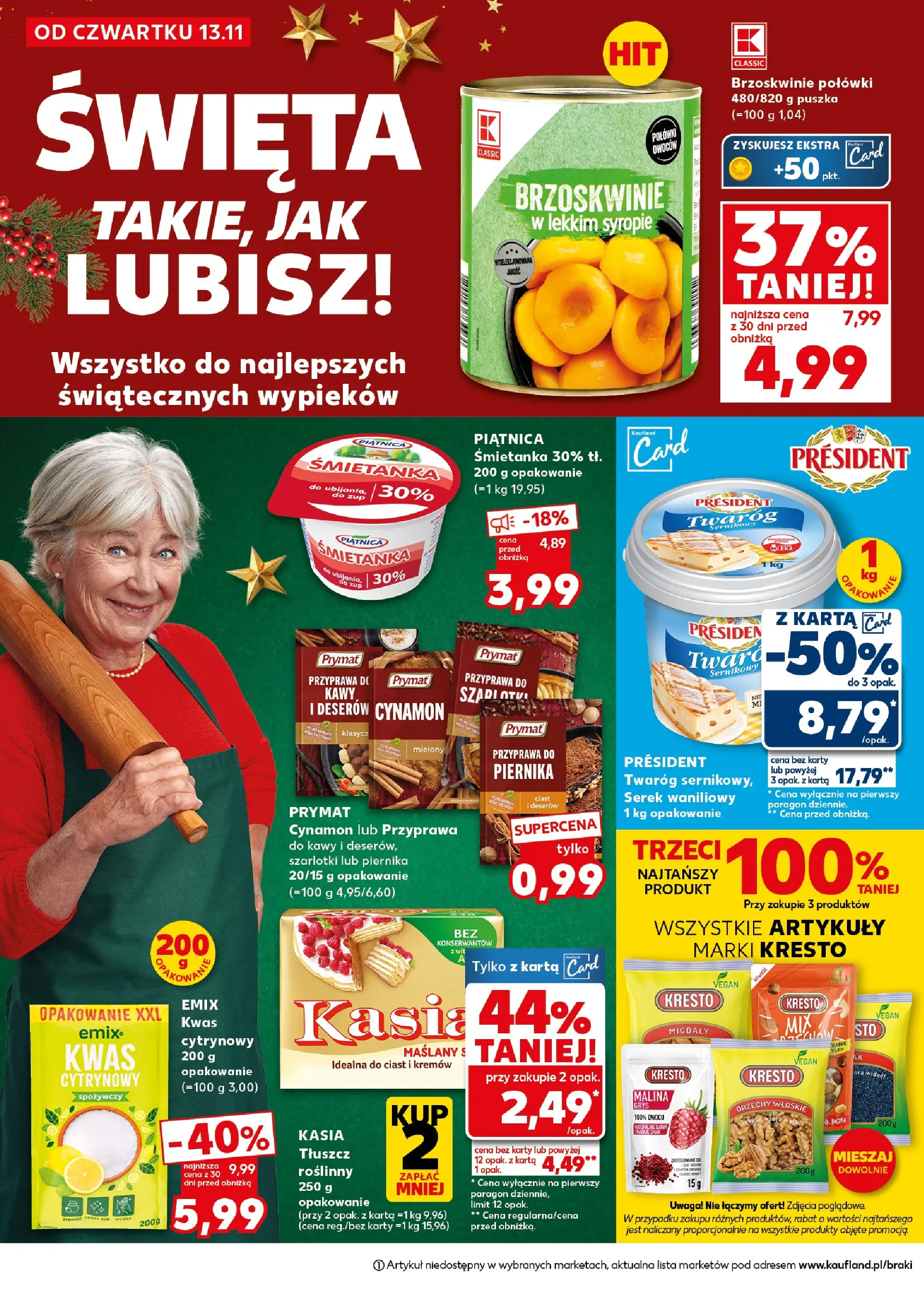 Kaufland gazetka - Super Sobota od 15.11.2025 - od jutra PDF | Strona: 18 | Produkty: Karta, Cynamon, Orzechy włoskie, Brzoskwinie