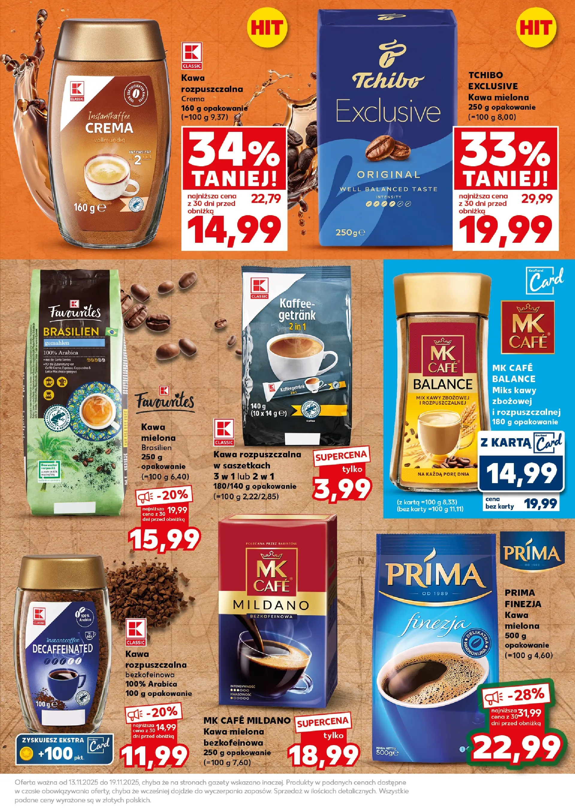 Kaufland gazetka - Super Sobota od 15.11.2025 - od jutra PDF | Strona: 23 | Produkty: Karta, Tchibo, Cappuccino, Kawa