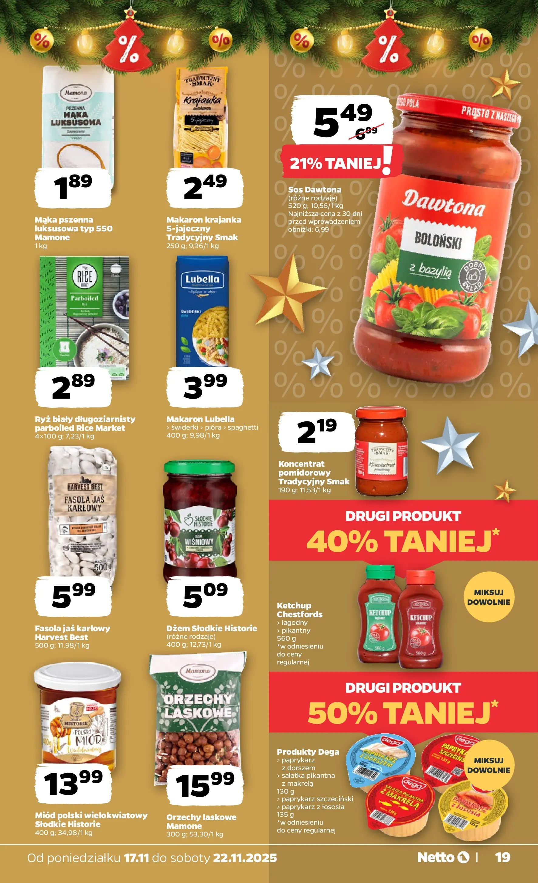 Netto - NETTO T47A ważne do 22.11 od 16.11.2025 - Aktualne promocje | Strona: 19 | Produkty: Makrela, Dżem, Orzechy laskowe, Ryż