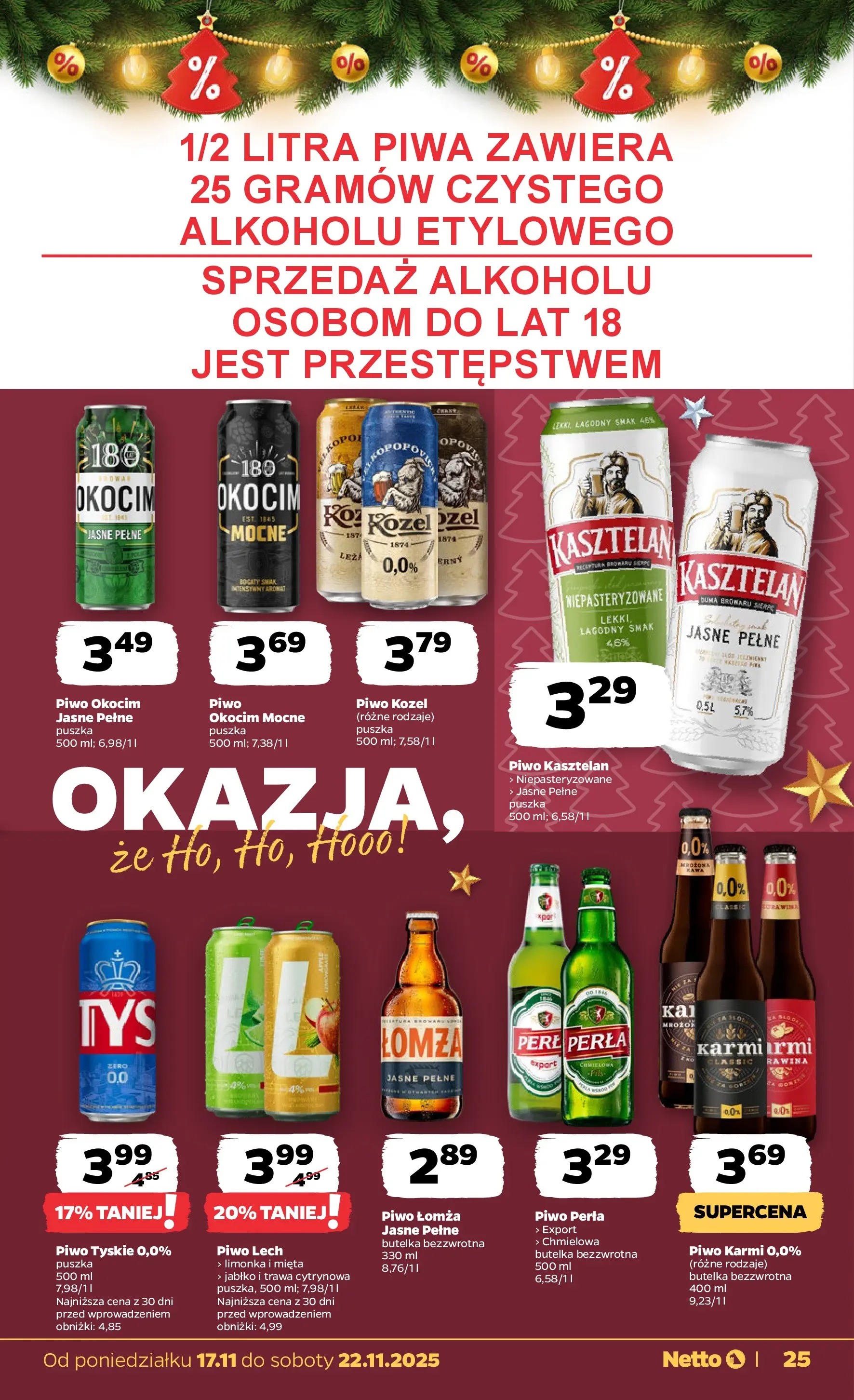 Netto - NETTO T47A ważne do 22.11 od 16.11.2025 - Aktualne promocje | Strona: 25 | Produkty: Limonka, Piwo perła, Tyskie, Piwo