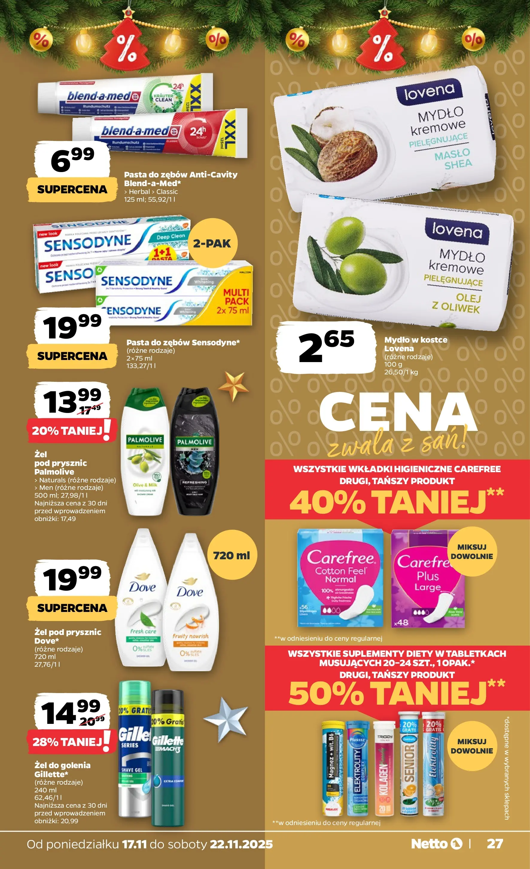 Netto - NETTO T47A ważne do 22.11 od 16.11.2025 - Aktualne promocje | Strona: 27 | Produkty: Prysznic, Olej, Żel pod prysznic, Pasta do zębów