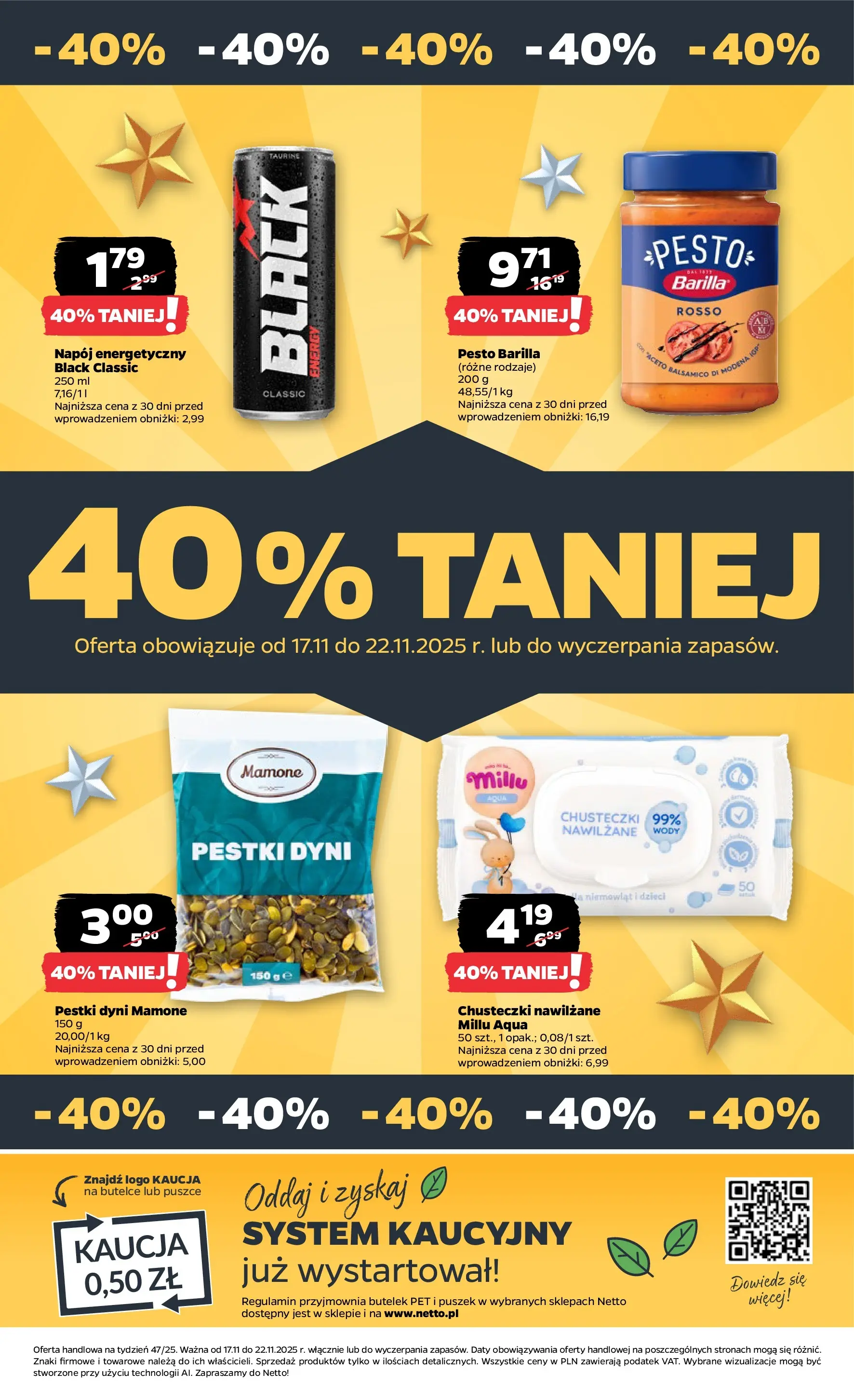 Netto - NETTO T47A ważne do 22.11 od 16.11.2025 - Aktualne promocje | Strona: 33 | Produkty: Pesto, Pestki dyni
