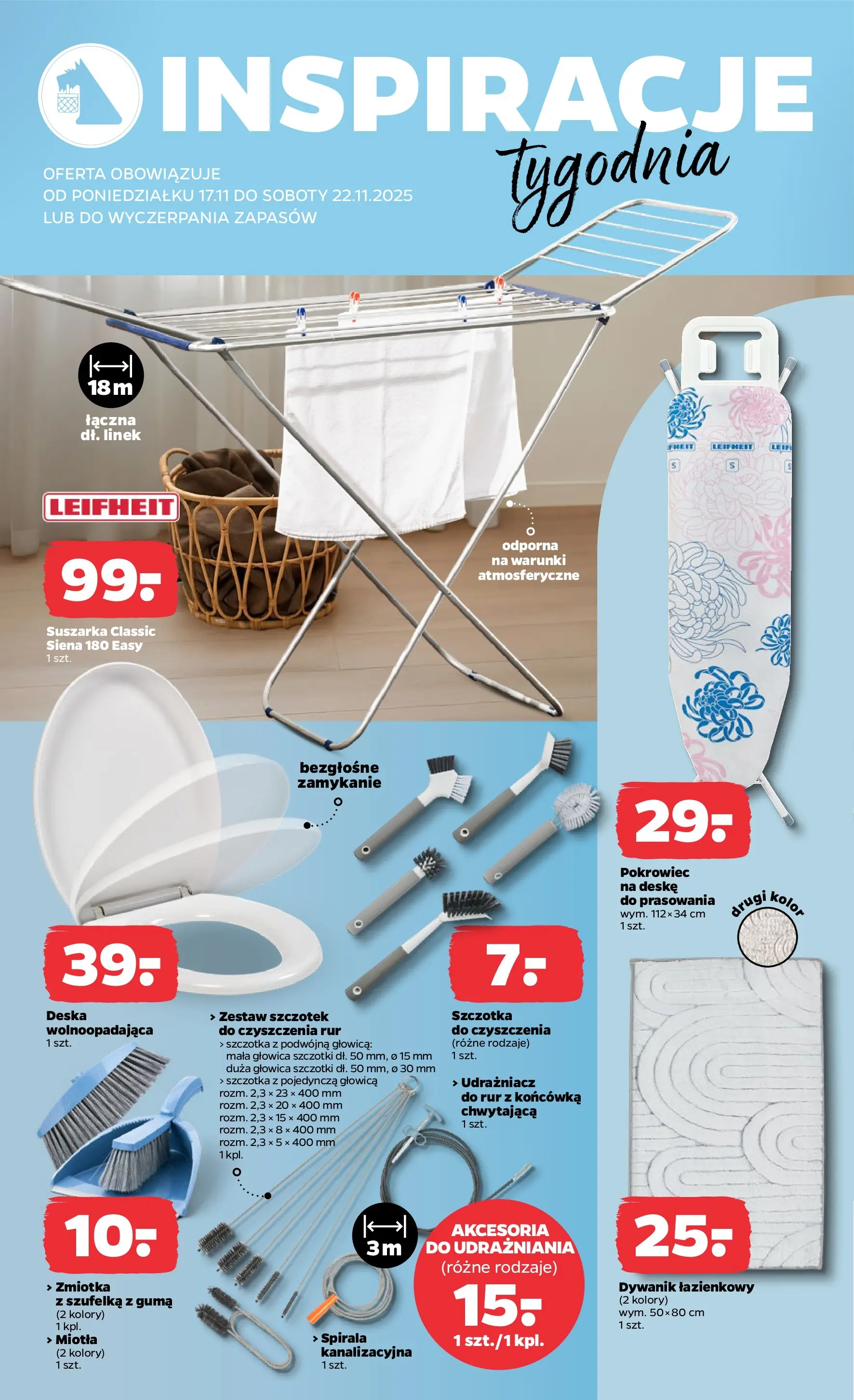 Netto - NETTO T47A ważne do 22.11 od 16.11.2025 - Aktualne promocje | Strona: 36 | Produkty: Dywanik łazienkowy, Suszarka, Szczotka