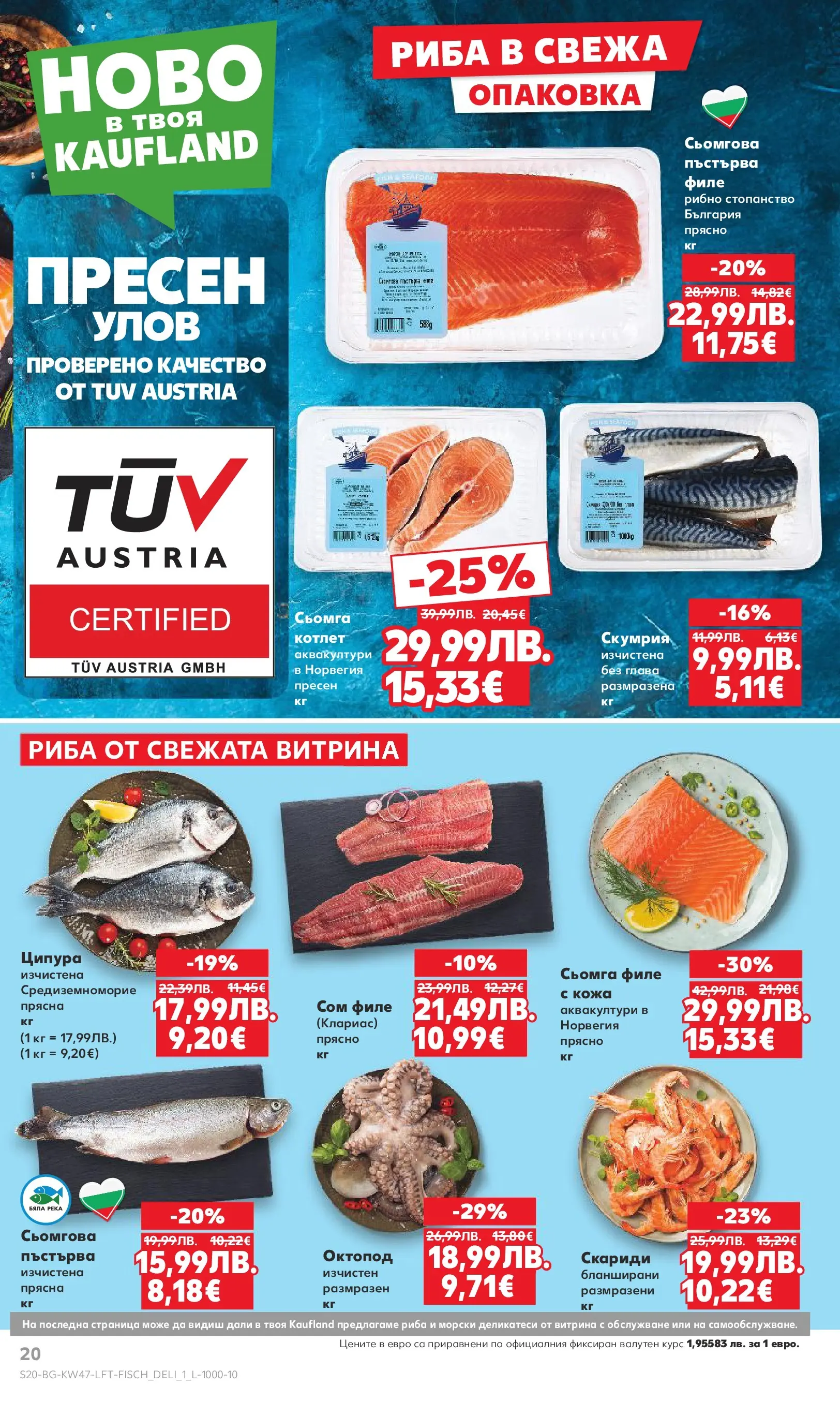 Нова Кауфланд брошура от 16.11.2025 | Страница: 20 | Продукти: Риба, Сом, Филе, Скариди Нова Кауфланд - Прекрасна Коледа с Kaufland с валидност до 23.11.2025 от 16.11.2025 | Страница: 20 | Продукти: Риба, Сом, Филе, Скариди