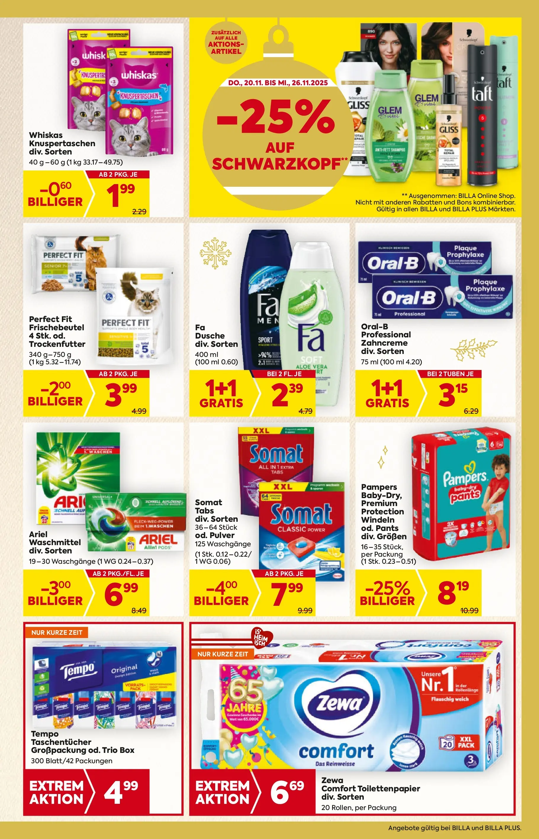 Billa - BILLA: Flugblatt gültig bei BILLA & BILLA PLUS ab 19.11.2025 - Angebote, Prospekt | Seite: 19 | Produkte: Box, Dusche, Pampers, Waschmittel