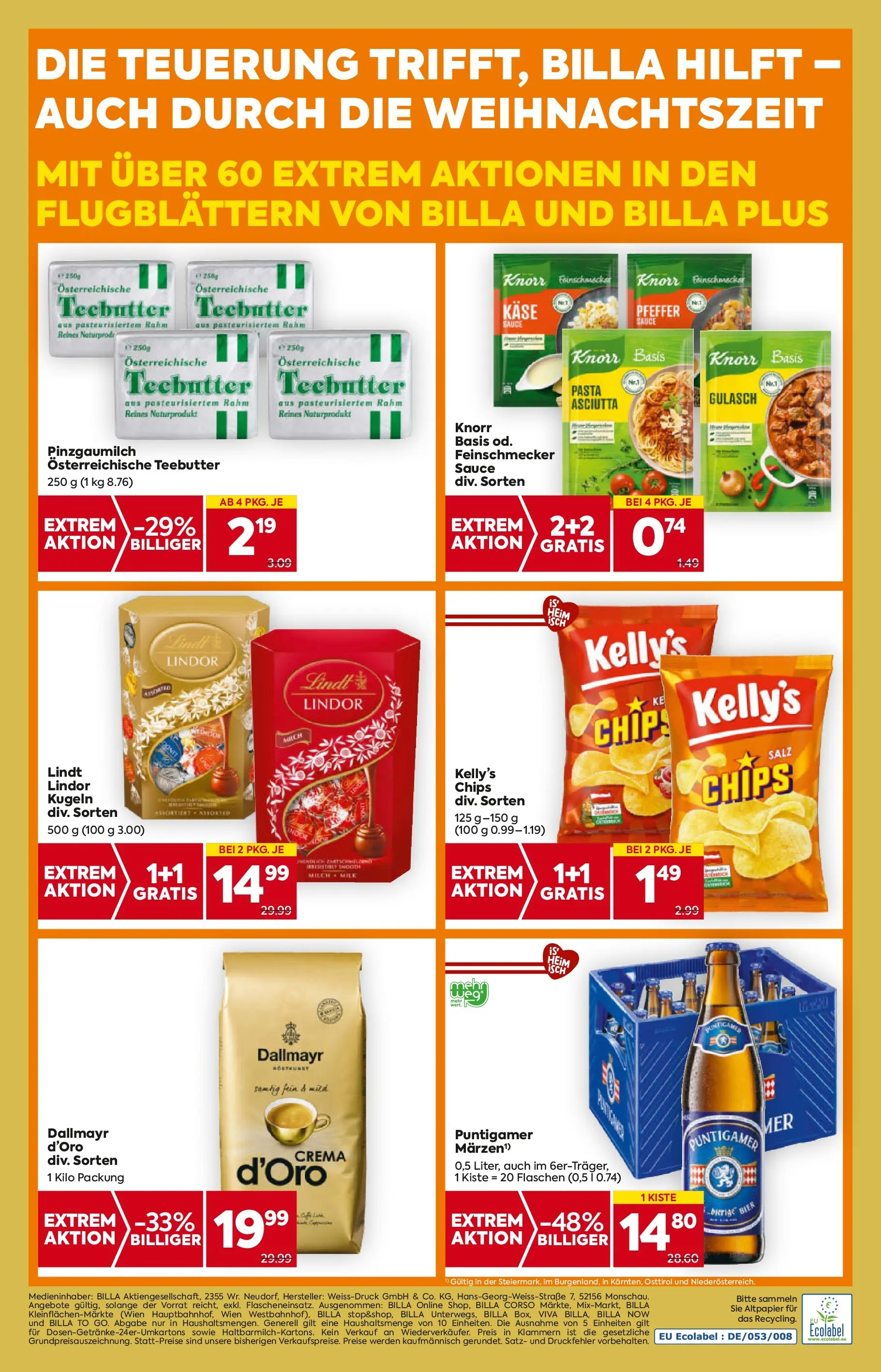 Billa Flugblatt - Maria Rain, Patergassen, Villach ab 20.11.2025 - Angebote, Prospekt | Seite: 20 | Produkte: Chips, Salz, Pfeffer, Käse