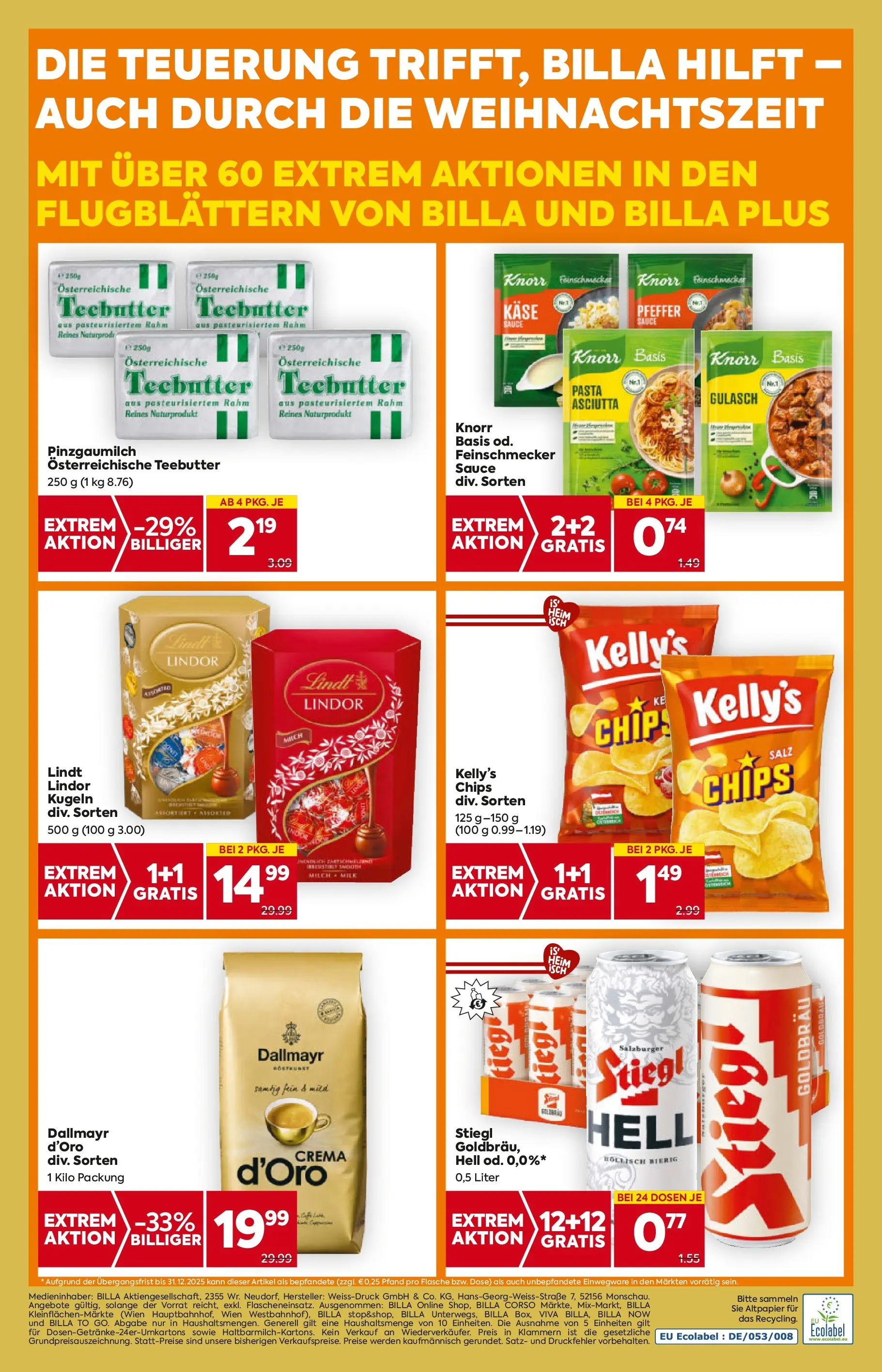 Billa Flugblatt - Oberndorf Bei Salzburg, Lamprechtshausen, Maria Alm ab 20.11.2025 - Angebote, Prospekt | Seite: 20 | Produkte: Chips, Salz, Pfeffer, Käse