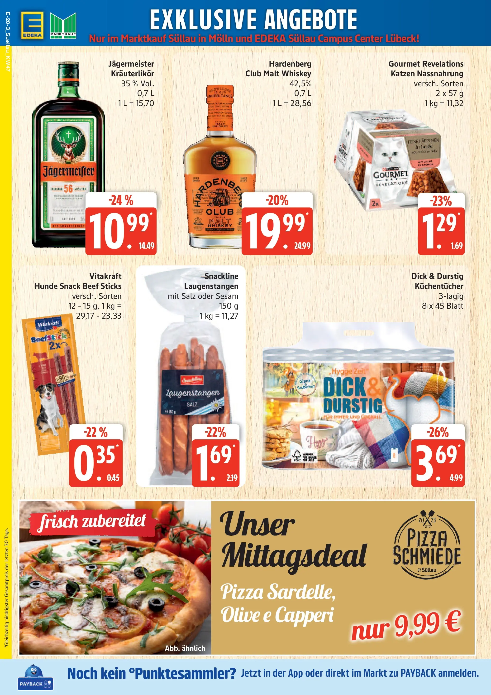 Edeka prospekt Ratzeburg	 (ab 17.11.2025) » Angebote Online | Seite: 20 | Produkte: Jägermeister, Salz, Pizza, Whiskey
