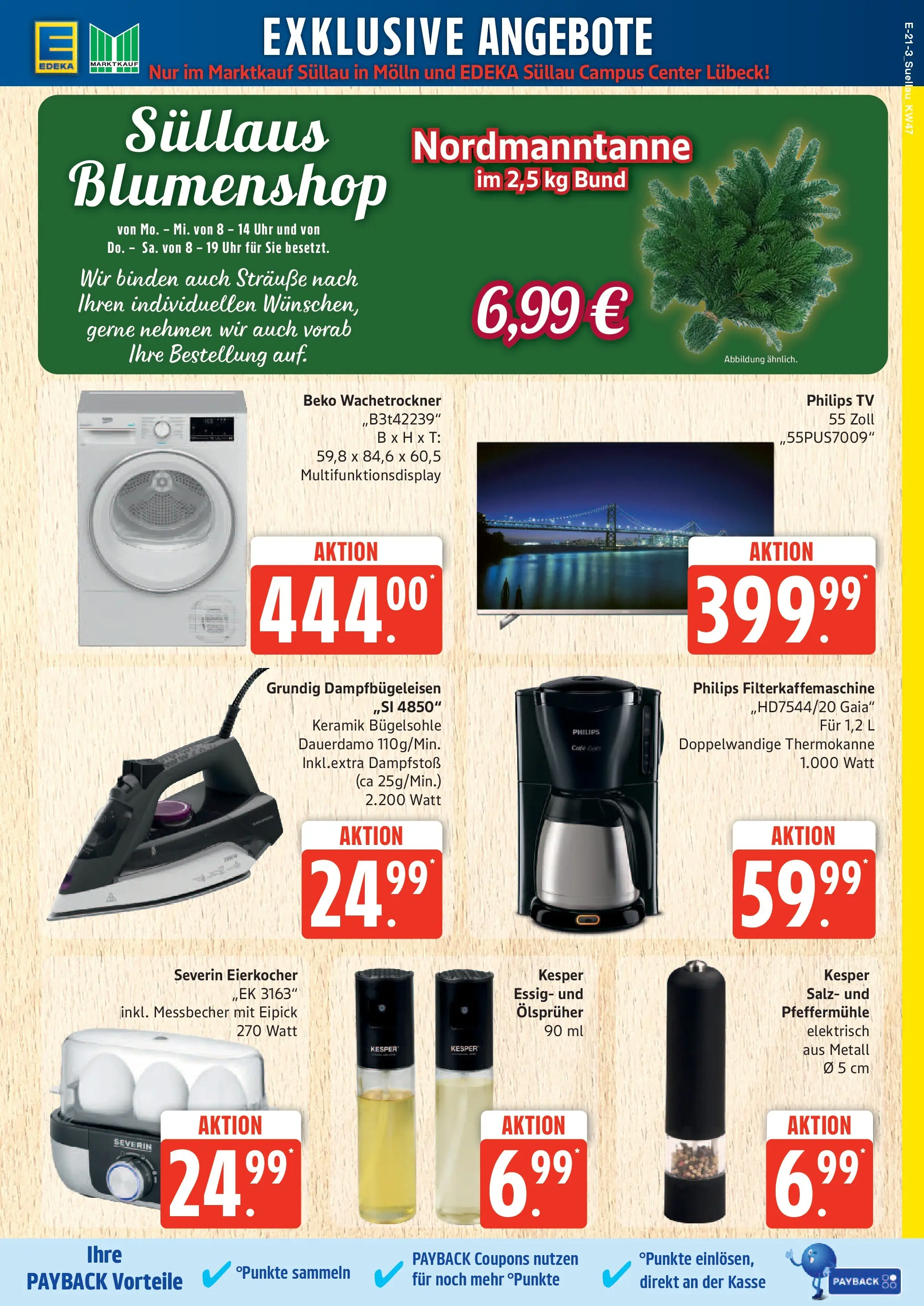 Edeka prospekt Ratzeburg	 (ab 17.11.2025) » Angebote Online | Seite: 21 | Produkte: Philips, Eierkocher, Uhr, TV