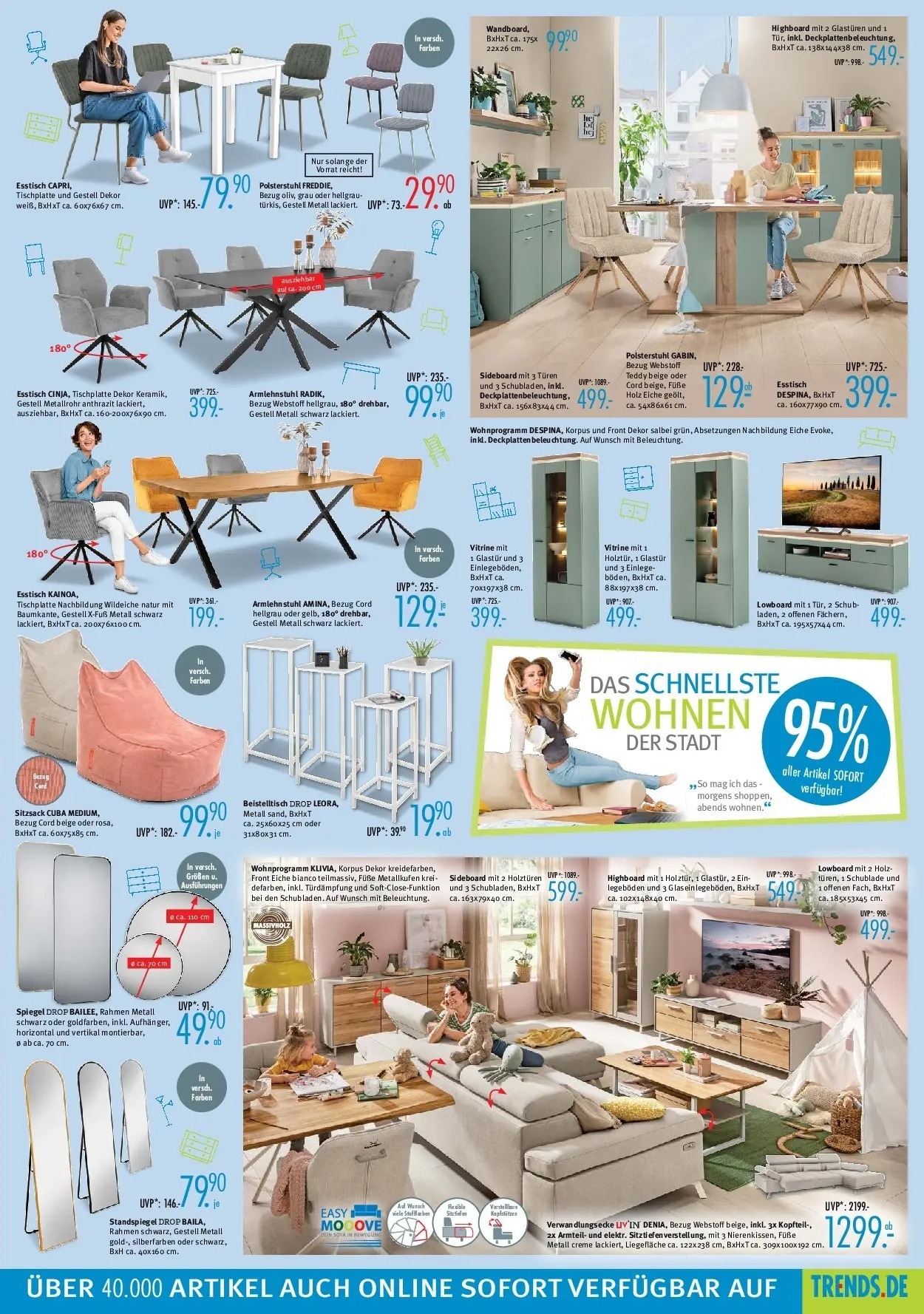 Trends - Ostermann Trends: Neue Möbel wirken Wunder. (ab 21.11.2025) zum Blättern | Seite: 3 | Produkte: Sitzsack, Standspiegel, Spiegel, Creme