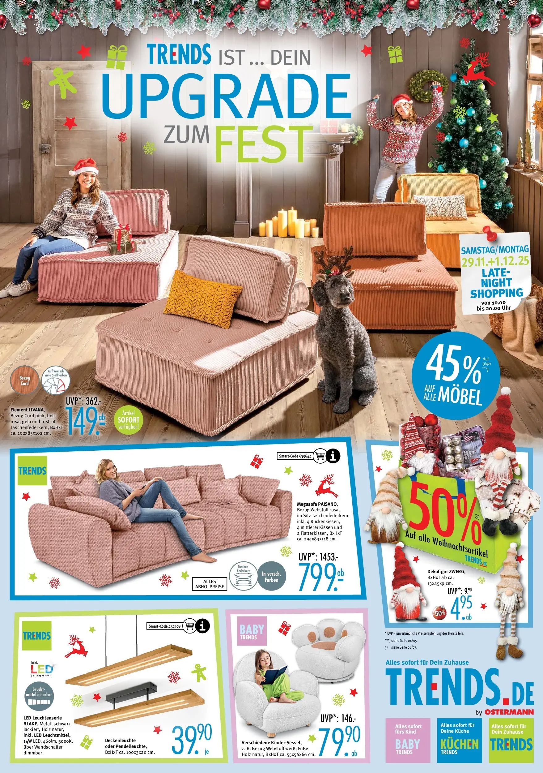Trends - Ostermann Trends: Neue Möbel wirken Wunder. (ab 28.11.2025) zum Blättern | Seite: 1 | Produkte: Kissen, Küche, Kuchen, Uhr