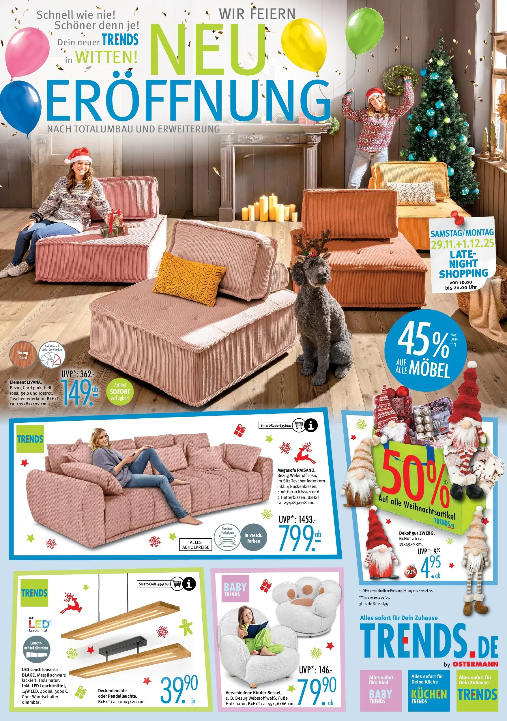 Trends - Ostermann Trends: Neue Möbel wirken Wunder. (ab 28.11.2025) zum Blättern | Seite: 1 | Produkte: Kissen, Küche, Kuchen, Uhr