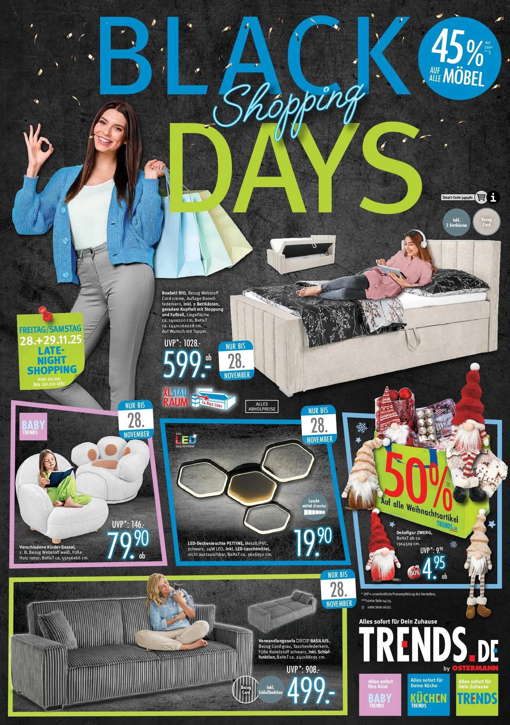 Trends - Ostermann Trends: Neue Möbel wirken Wunder. (ab 21.11.2025) zum Blättern | Seite: 1 | Produkte: Kuchen, Uhr