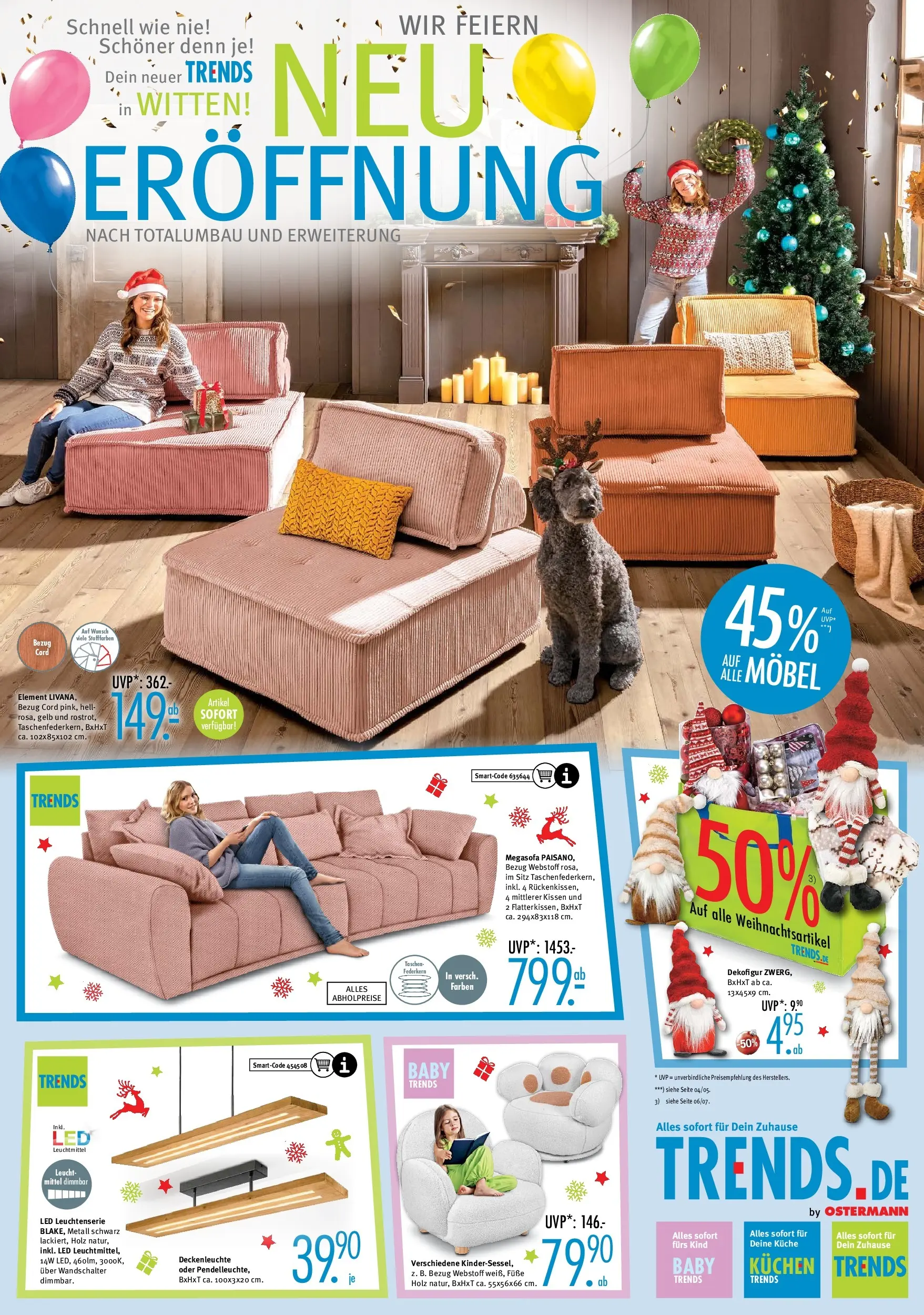 Trends - Ostermann Trends: Neue Möbel wirken Wunder. (ab 29.11.2025) zum Blättern | Seite: 1 | Produkte: Kissen, Küche, Kuchen