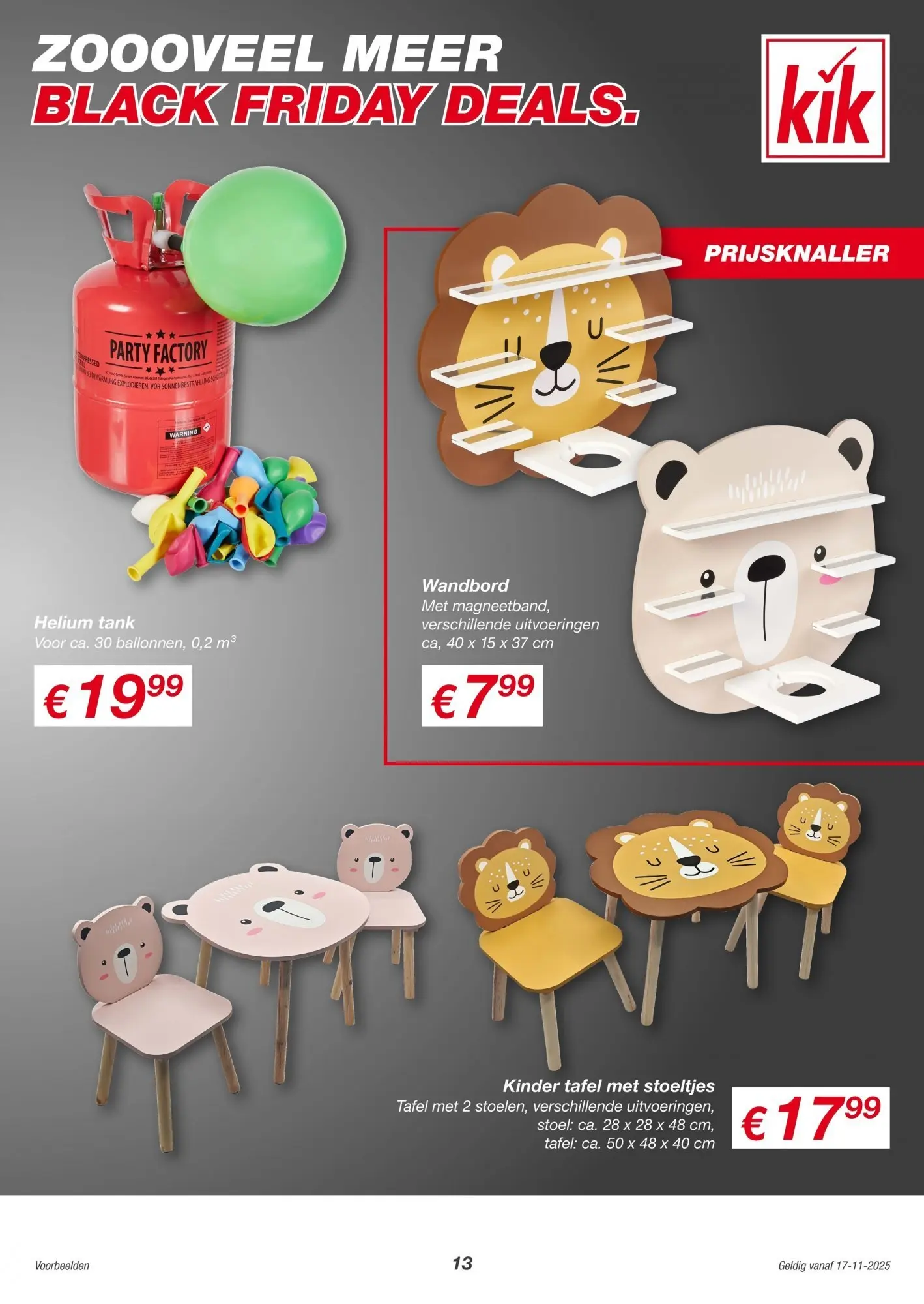 KiK folder vanaf 16-11-2025 || NIEUWE | Pagina: 13 | Producten: Kinder, Tafel, Stoel