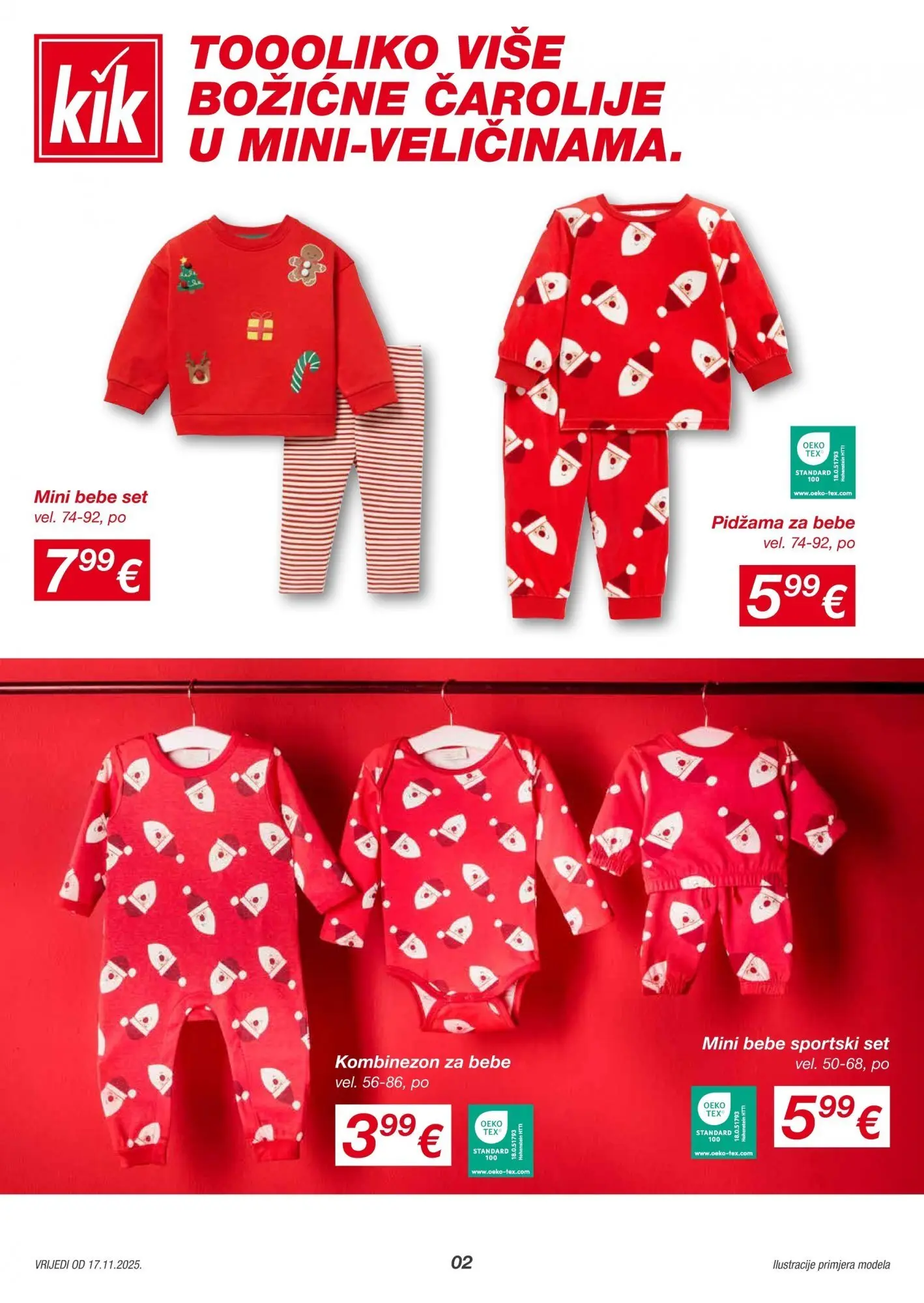 Kik - KiK katalog do 23.11.2025 novi od 16.11.2025 na listanje > letak digitalni | Stranica: 2 | Proizvodi: Kombinezon, Pidžama