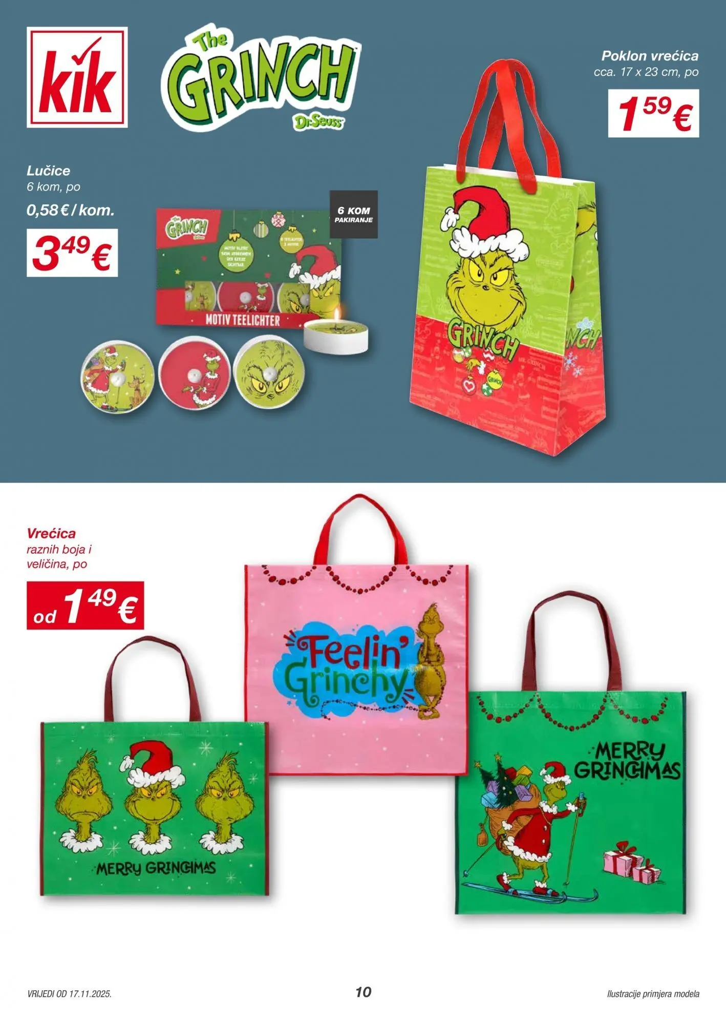 Kik - KiK katalog do 23.11.2025 novi od 16.11.2025 na listanje > letak digitalni | Stranica: 10 | Proizvodi: Poklon vrećica