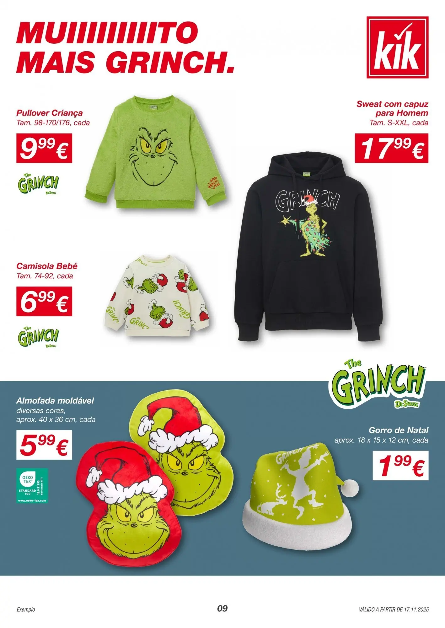 KIK - Folheto de KiK até 23.11.2025 » de 17/11/2025 - 23/11/2025 | Página: 9 | Produtos: Almofada, Camisola, Capuz, Gorro