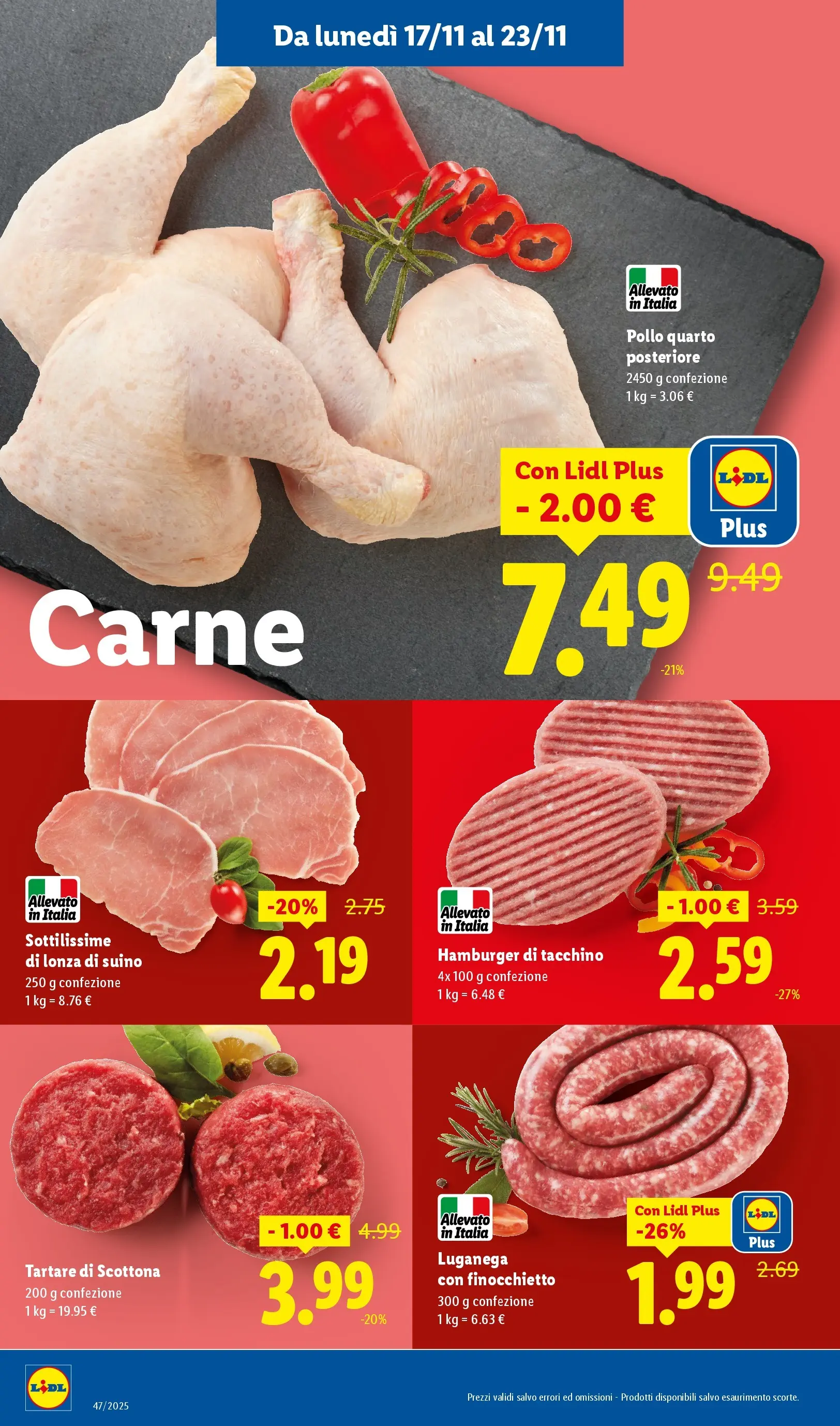 LIDL volantino della prossima settimana dal ﻿16/11/2025﻿ 📣 | Pagina: 5 | Prodotti: Pollo, Suino, Tacchino, Hamburger