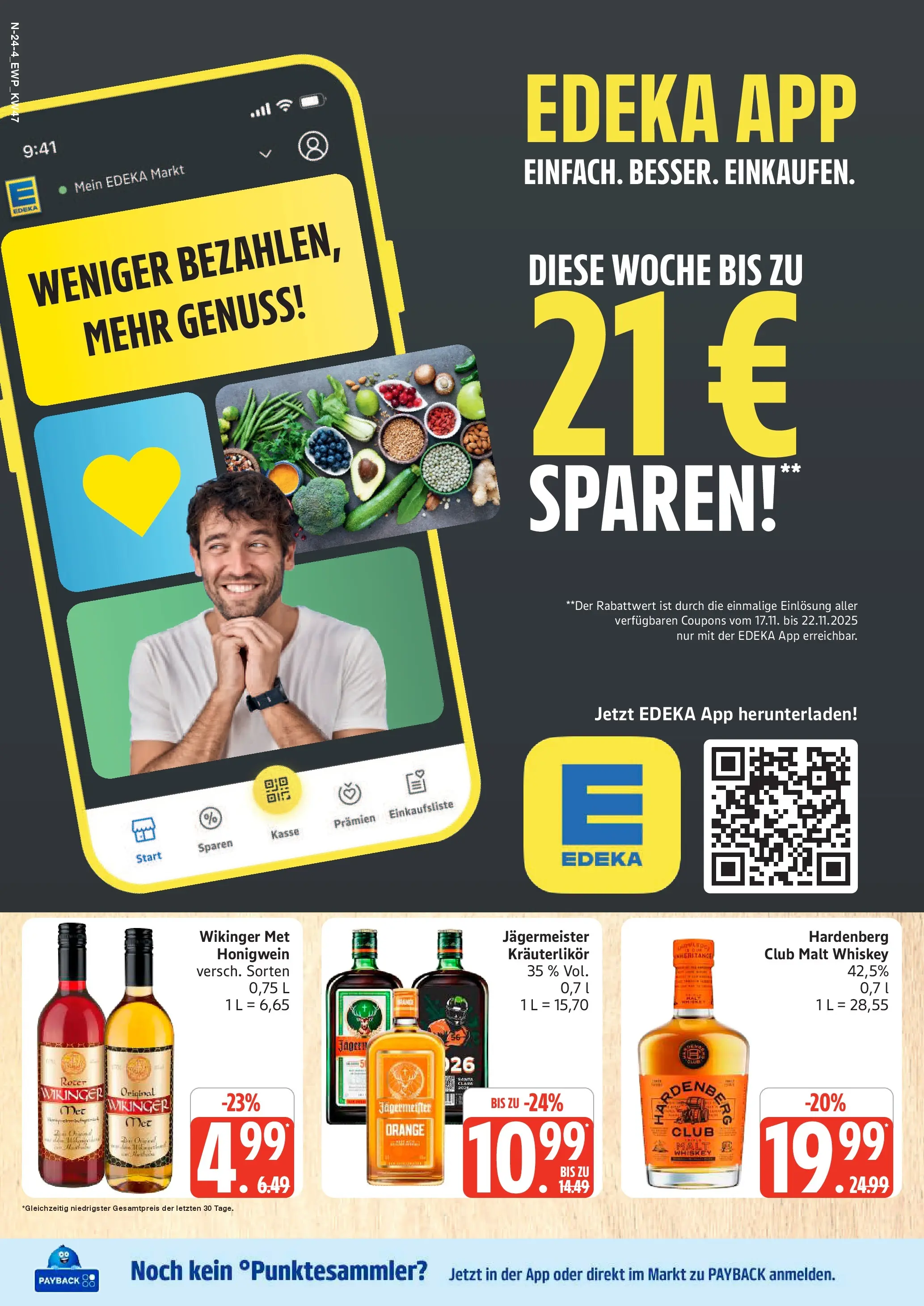 Marktkauf - Marktkauf: Wochenangebote (ab 17.11.2025) » Angebote online | Seite: 24 | Produkte: Jägermeister, Whiskey