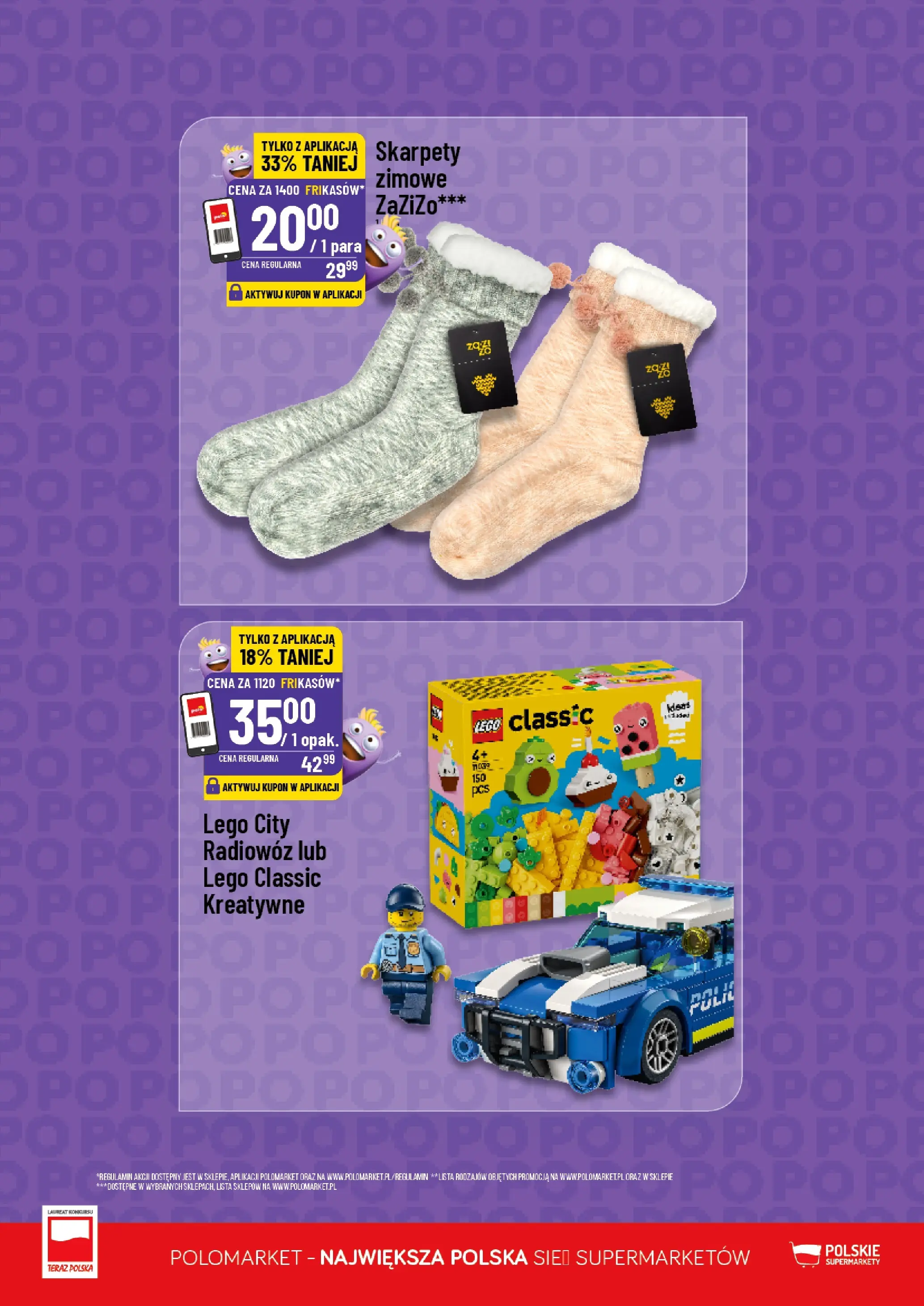 Nowa POLOmarket gazetka od jutra 12.11.2025 (PDF) | Strona: 5 | Produkty: Skarpety, Lego