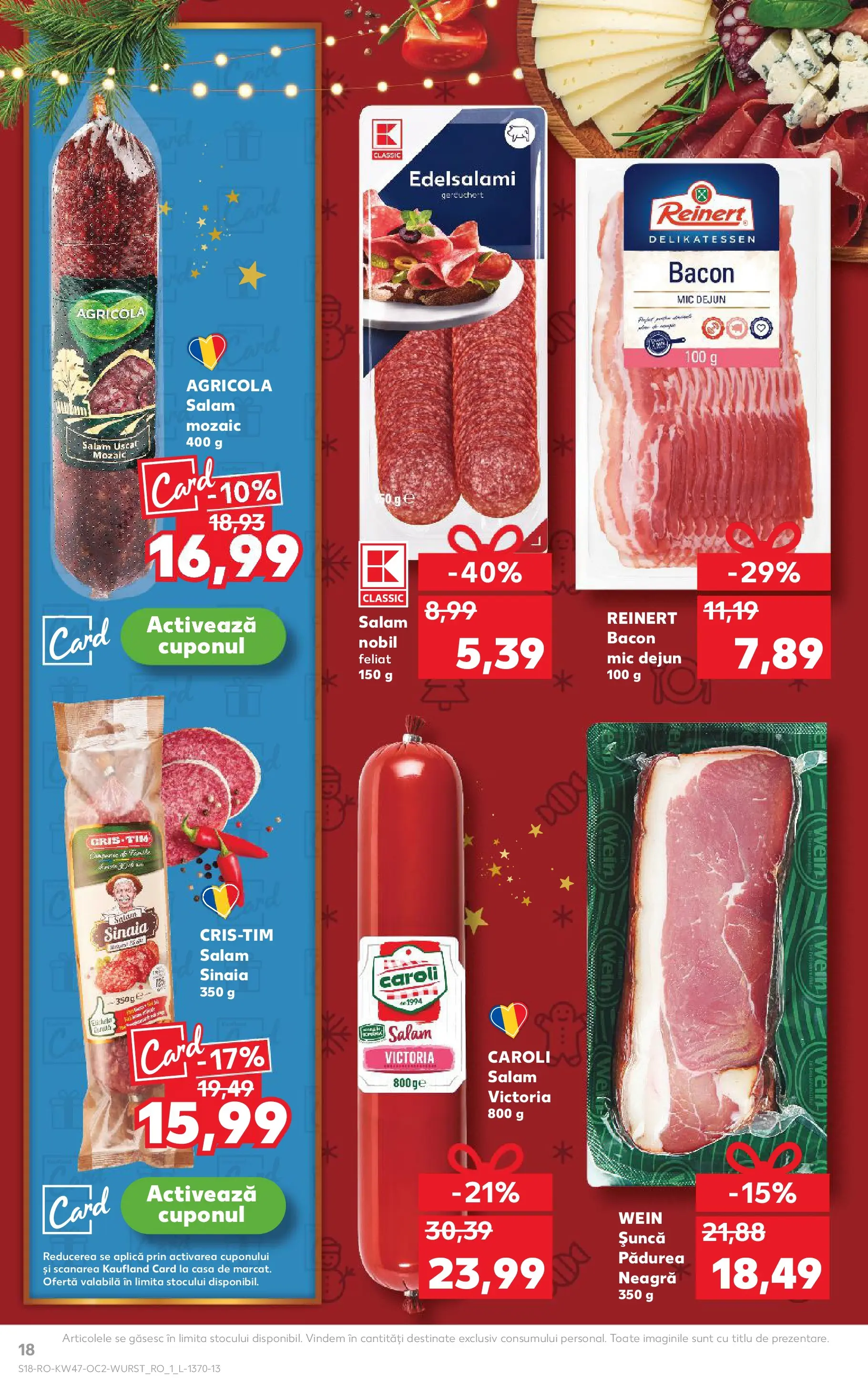 Catalog Kaufland - Comarnic 18.11.2025 - Revista si Oferta | Pagină: 18 | Produse: Bacon, Salam, Șuncă