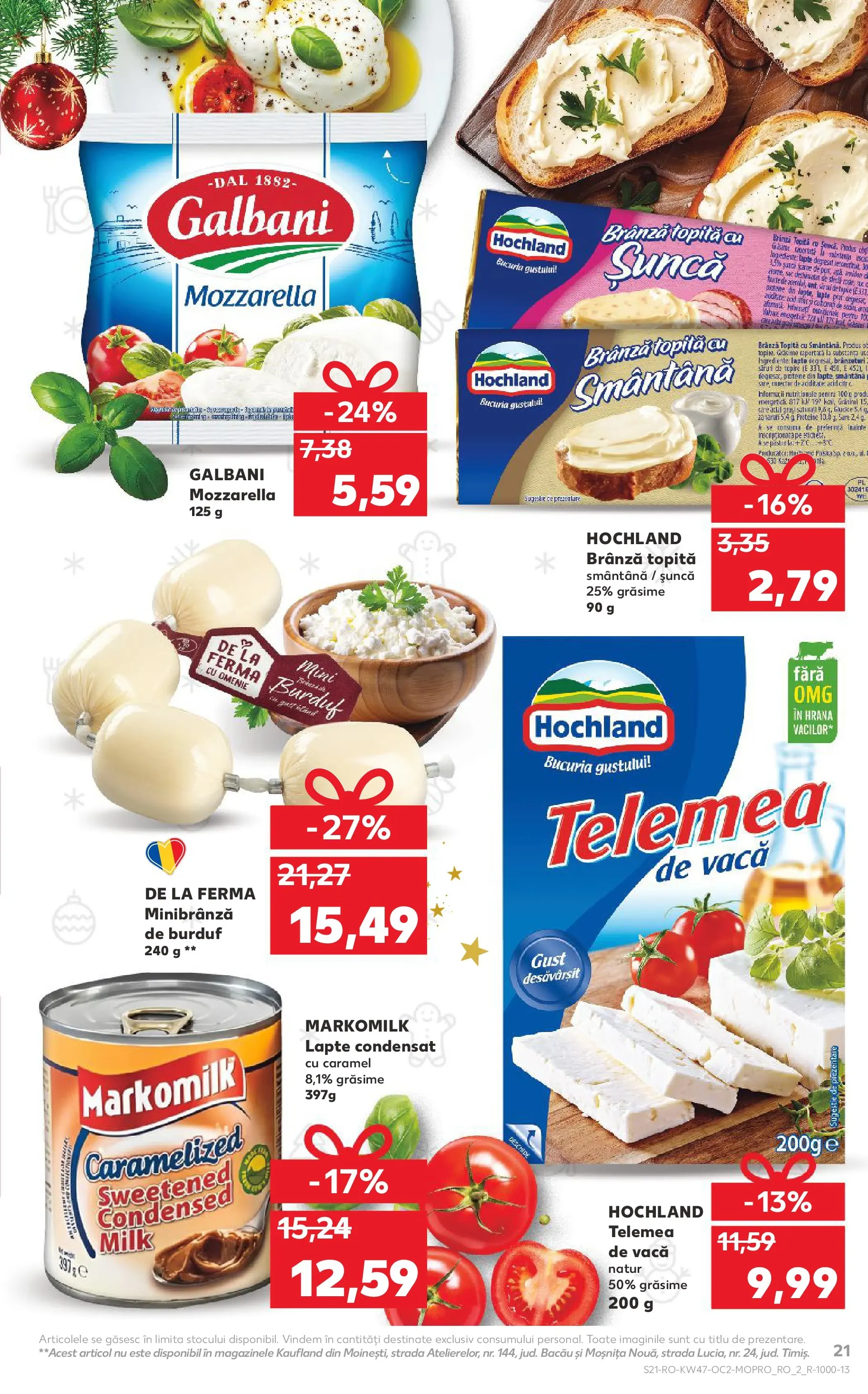 Catalog Kaufland - Comarnic 18.11.2025 - Revista si Oferta | Pagină: 21 | Produse: Mozzarella, Brânză, Șuncă, Smântână