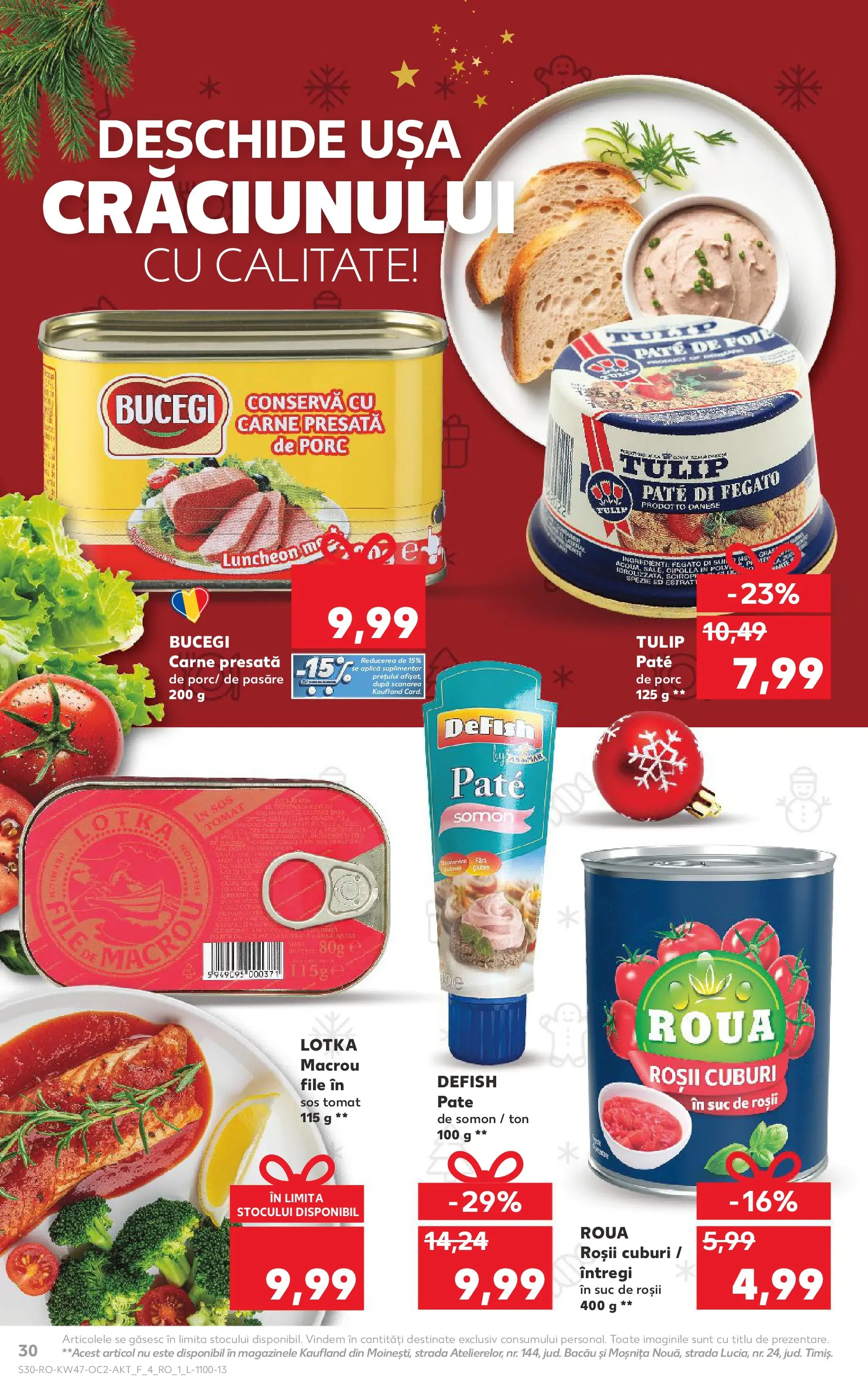 Catalog Kaufland - Comarnic 18.11.2025 - Revista si Oferta | Pagină: 30 | Produse: Suc, Roșii, Ușă, Sos