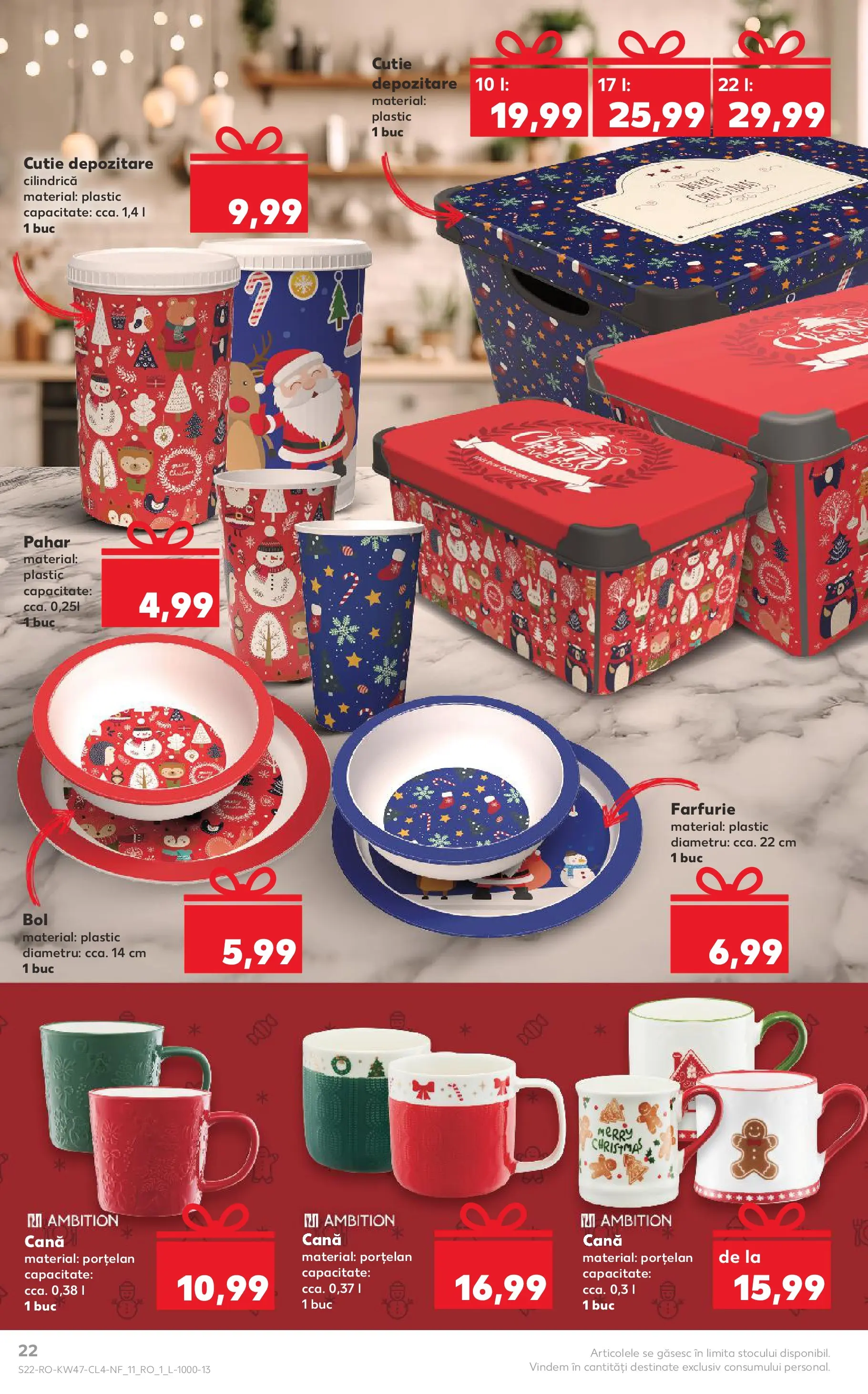 Catalog Kaufland - Domnesti 18.11.2025 - Revista si Oferta | Pagină: 22 | Produse: Bol, Cutie, Farfurie