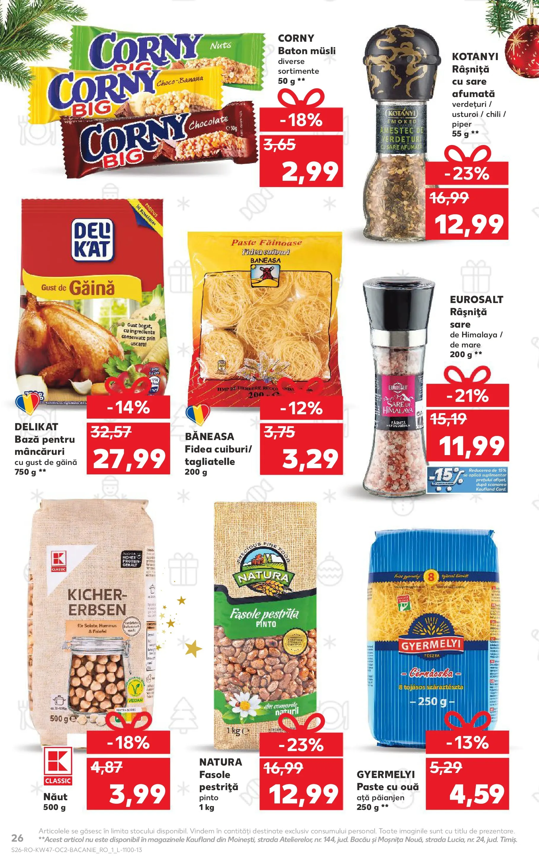 Catalog Kaufland - Arad 18.11.2025 - Revista si Oferta | Pagină: 26 | Produse: Noodles, Paste, Sare, Piper