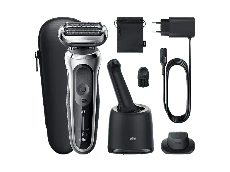 BRAUN 71-S7200cc Herrenrasierer (Akkubetrieb, Silberfarben, 360° Flex System)