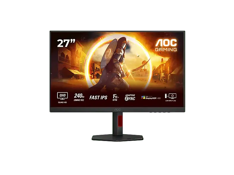 AOC Q27G4ZR 27 Zoll Gaming Monitor, QHD, 1 ms Reaktionszeit, 400 cd/m², 260 Hz, Schwarz, Rot