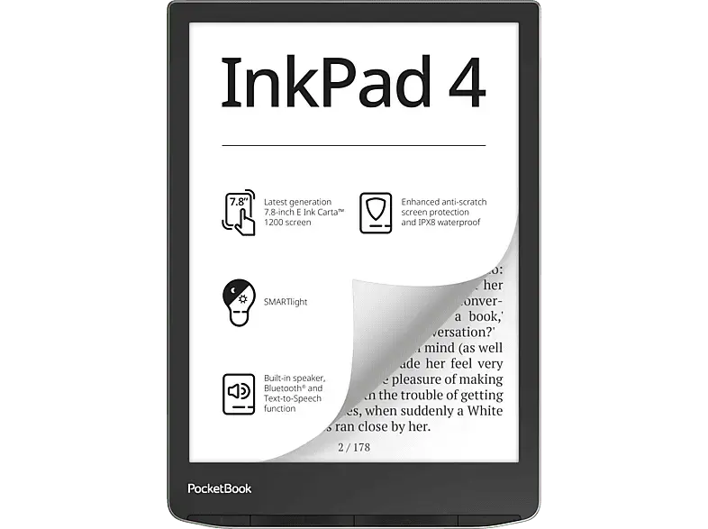 POCKETbook eBook-Reader InkPad 4, Stardust Silver