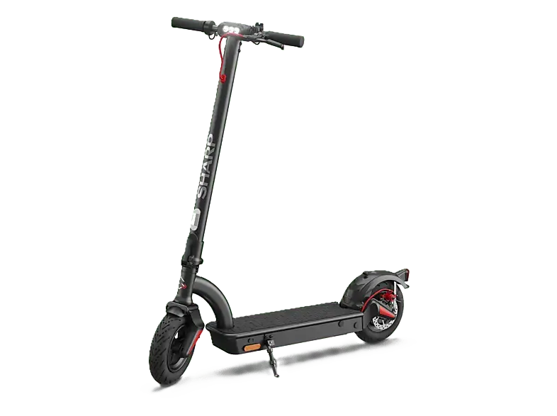 Sharp EM-KS2AEU-B E-Scooter mit eingebautem Display, doppelter Hinterradaufhängung und App-Steuerung, Black