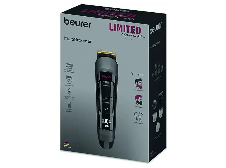 Beurer 105.50 MN9X Cherry Limited Edition Multigroomer, Schwarz, Akkubetrieb
